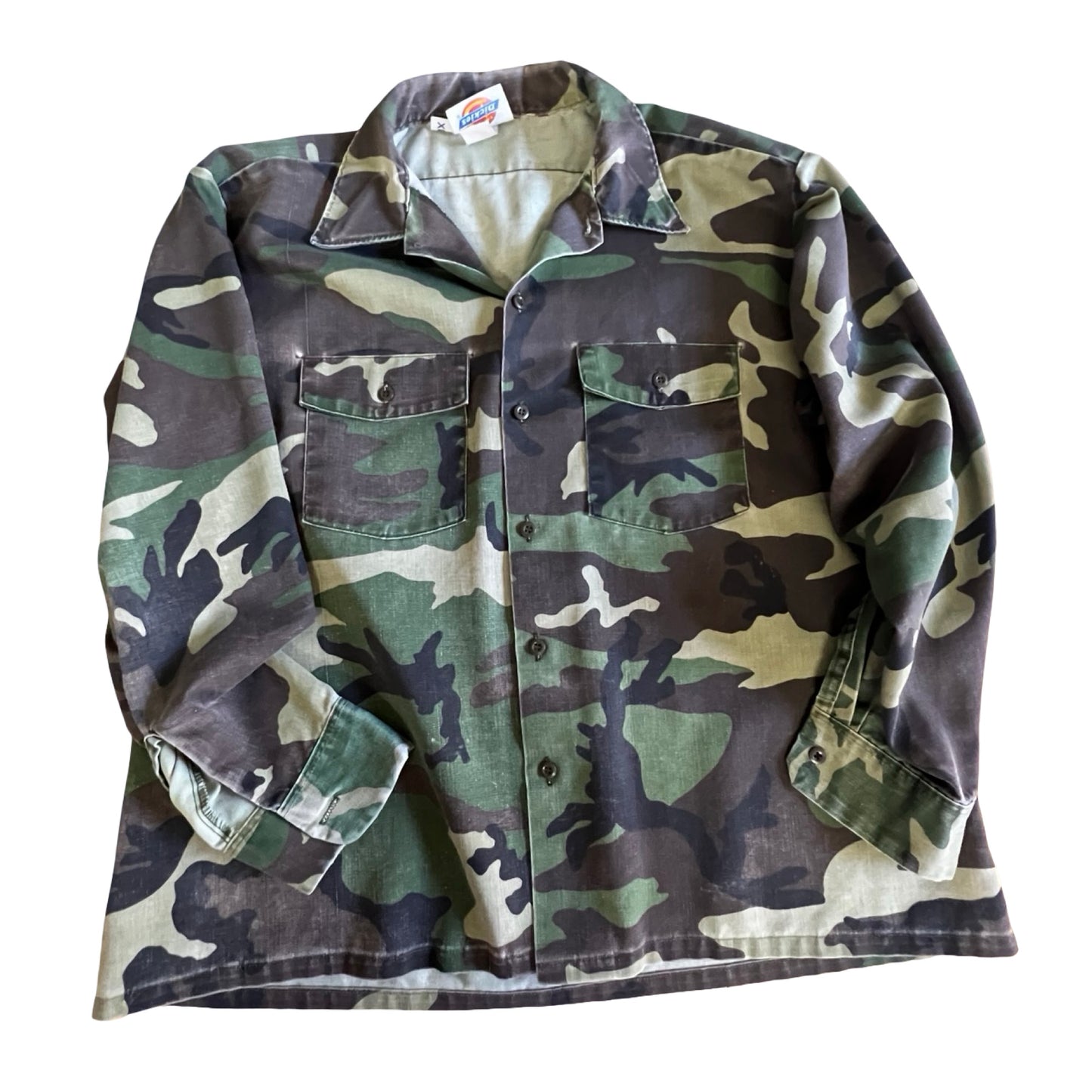 Vintage Dickies Worn & Distressed Camo Work Shirt XL