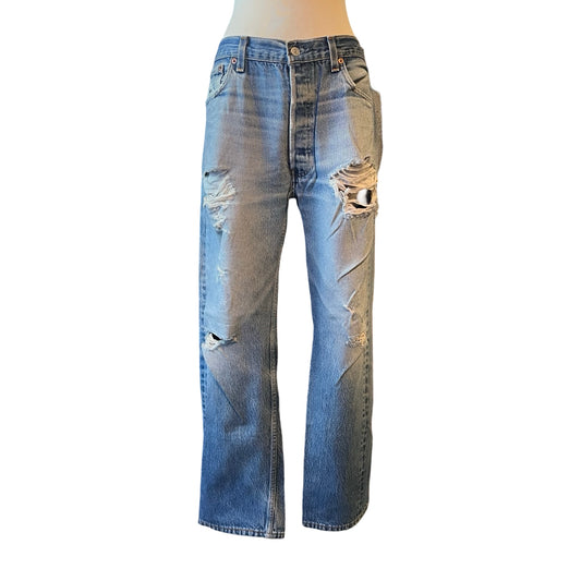 Vintage Distressed Levi’s Button Fly 501’s 34 X 28.5