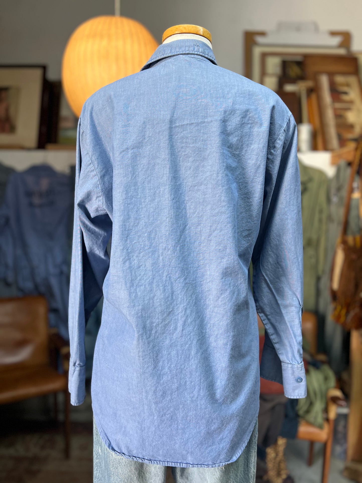 Vintage 70’s/80’s USN Type III Chambray Uniform Shirt Barber L