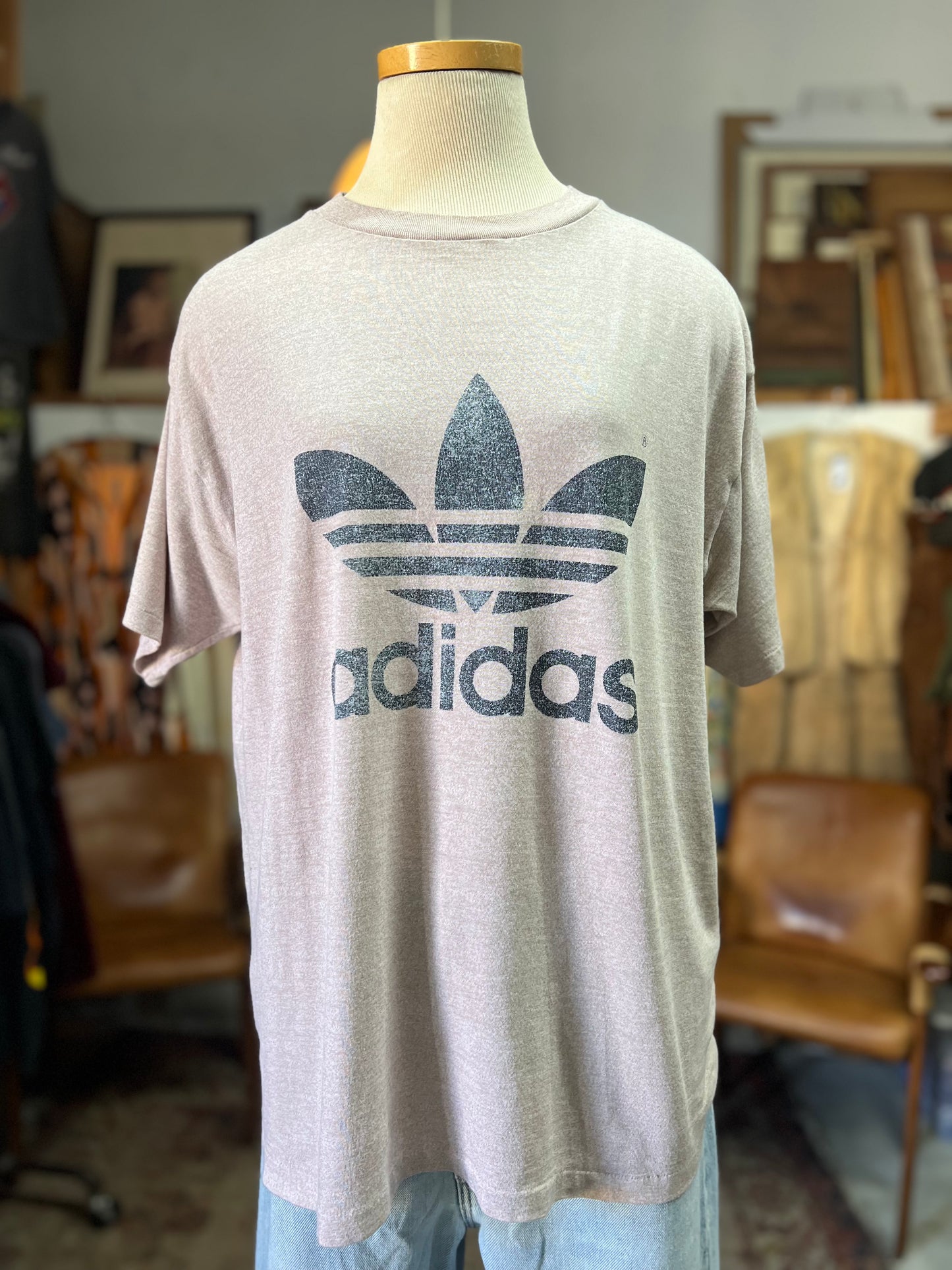 RARE Adidas 1970’s Double Sided Trefoil Logo Single Stitch Tee Rare Color XL
