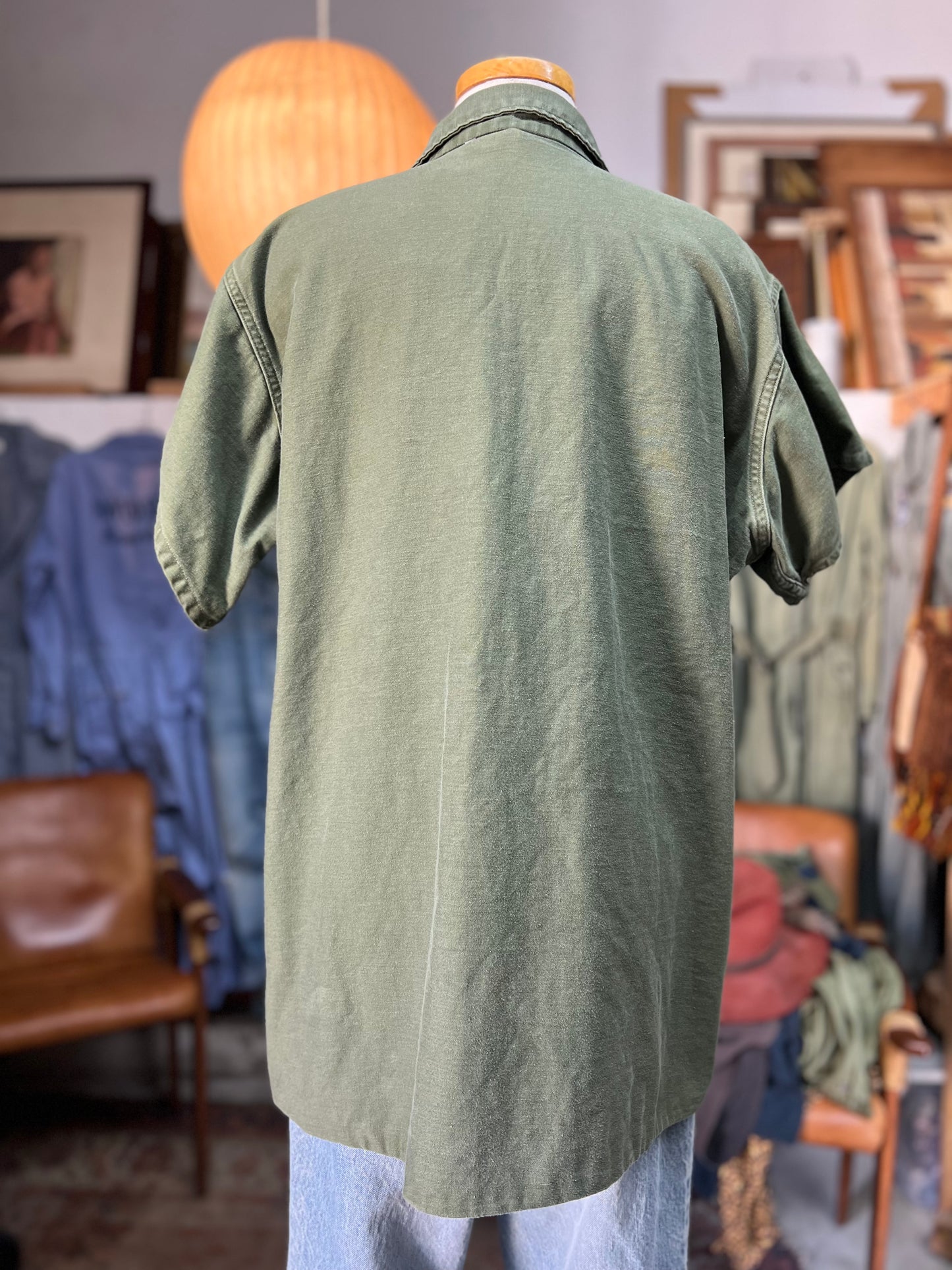 Vintage 70’s OG 107 Faded Worn S/S Army Jacket XL