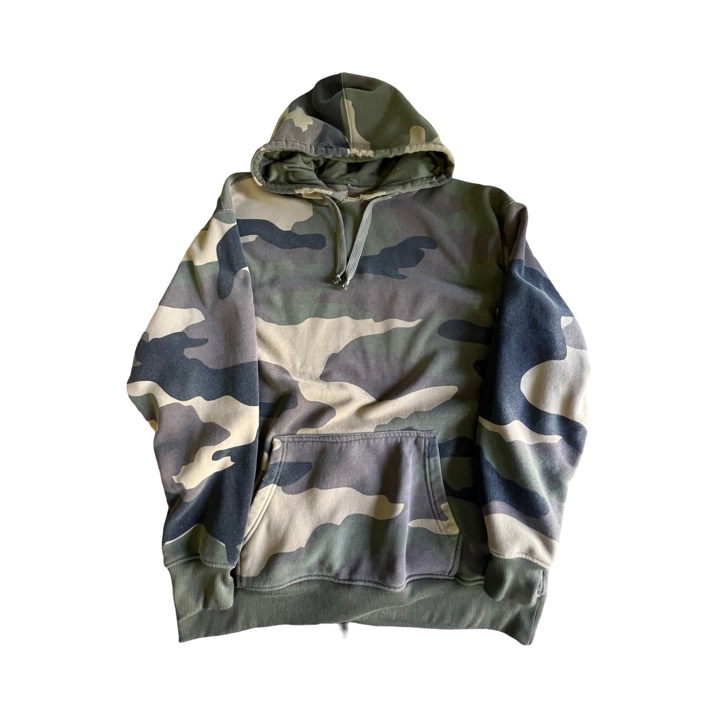 Vintage 90’s Oversized Large Print Faded Camo Hoodie 2XL