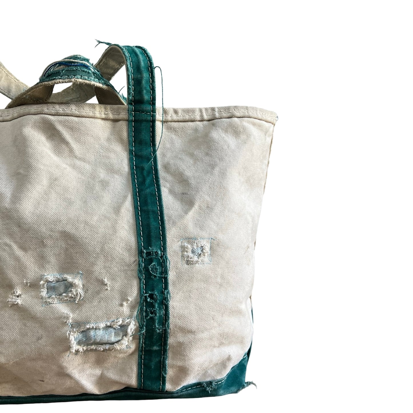 Vintage 1980’s Heavily Distressed LL Bean Boat & Tote Original Repairs