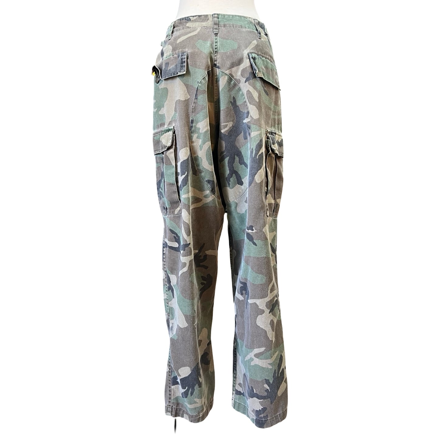 Vintage Faded Camouflage Double Knee Cargo Pants 35