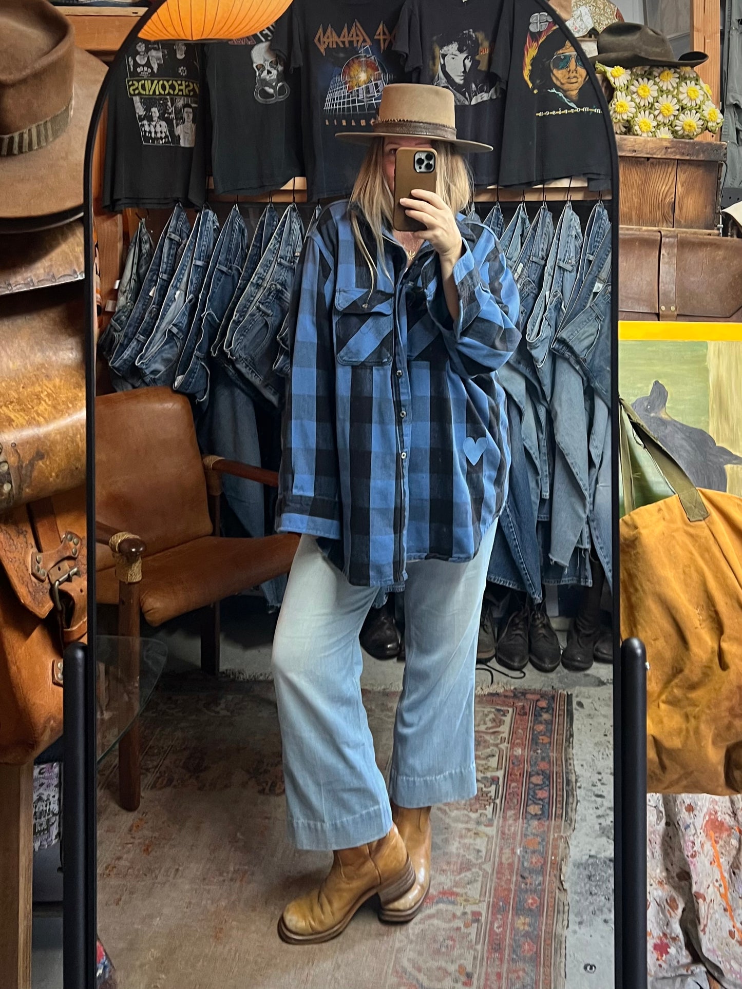 Vintage 90’s Carhartt Buffalo Plaid Oversized Flannel Heart Patch XXL