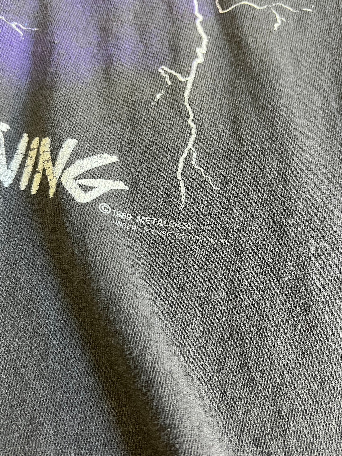 Vintage Metallica 1989 Ride The Lightening Tour Cut-Off Rock Tee