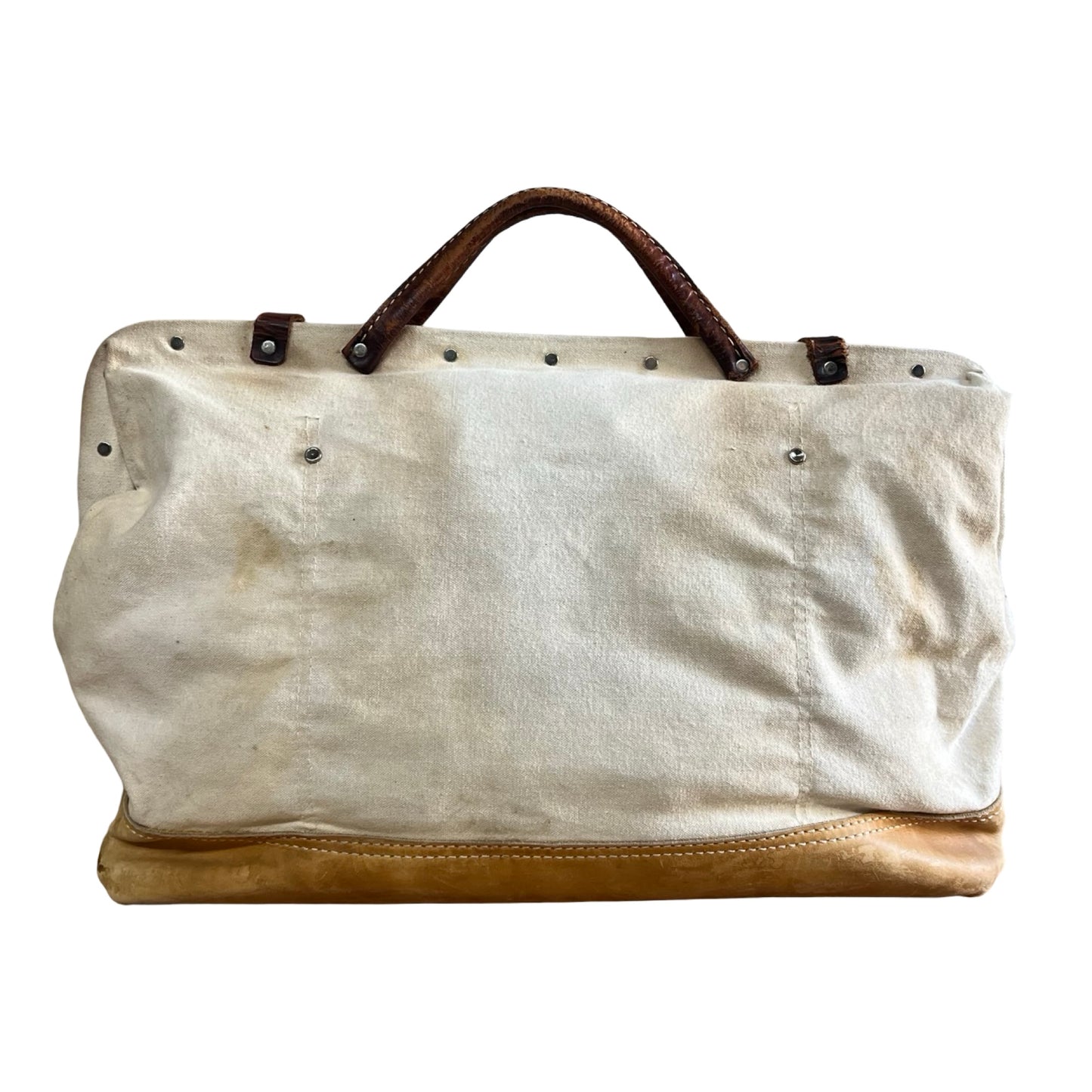 Vintage 1980’s Distressed Nicholas Canvas & Leather Tool Tote