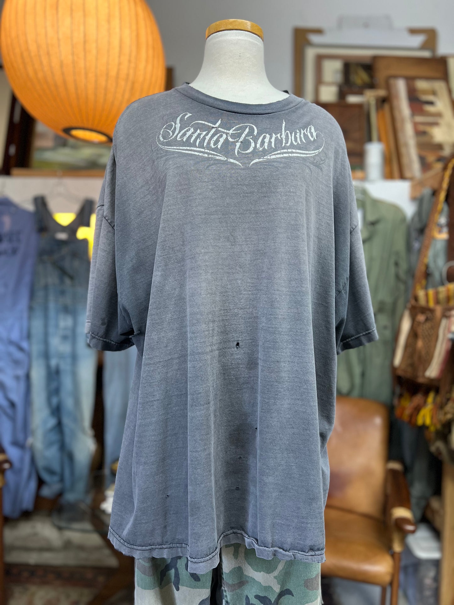 Vintage Oversized Distressed Santa Barbara Tee 2XL