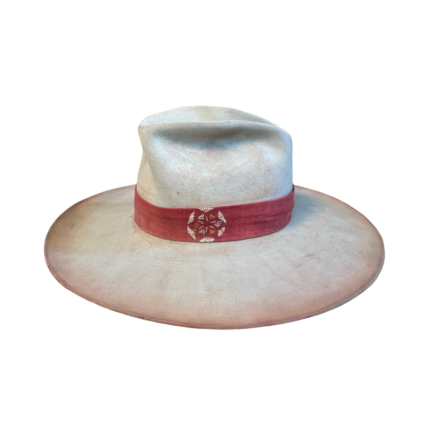 Vintage Bespoke Stetson Hat w/ Vintage Fabric Hat Band and Dyed Tipped Brim