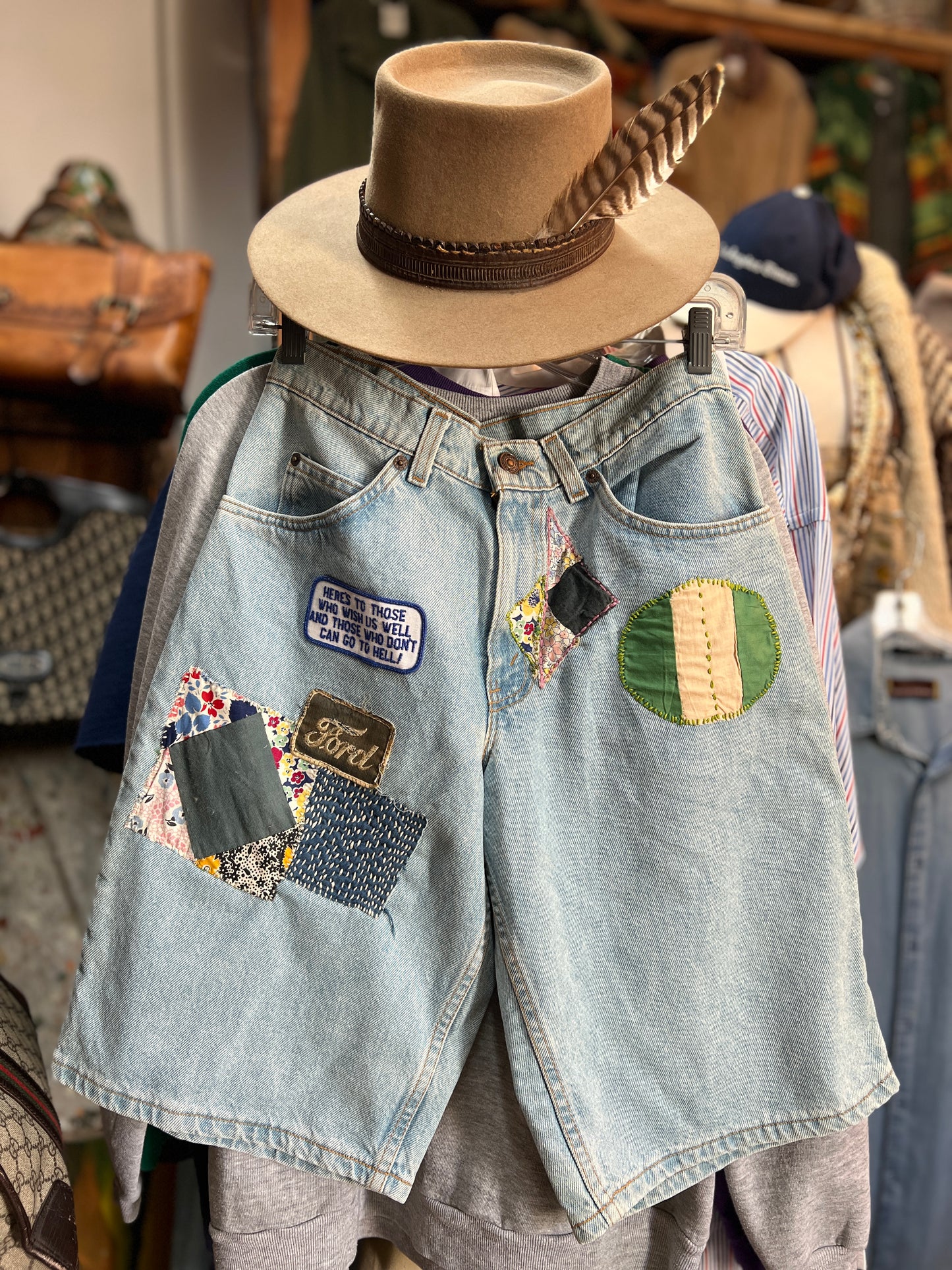 Rare One Of A Kind Vintage 1980’s Levi’s 562 Upside Down Orange Tab Patched Jorts 29/30