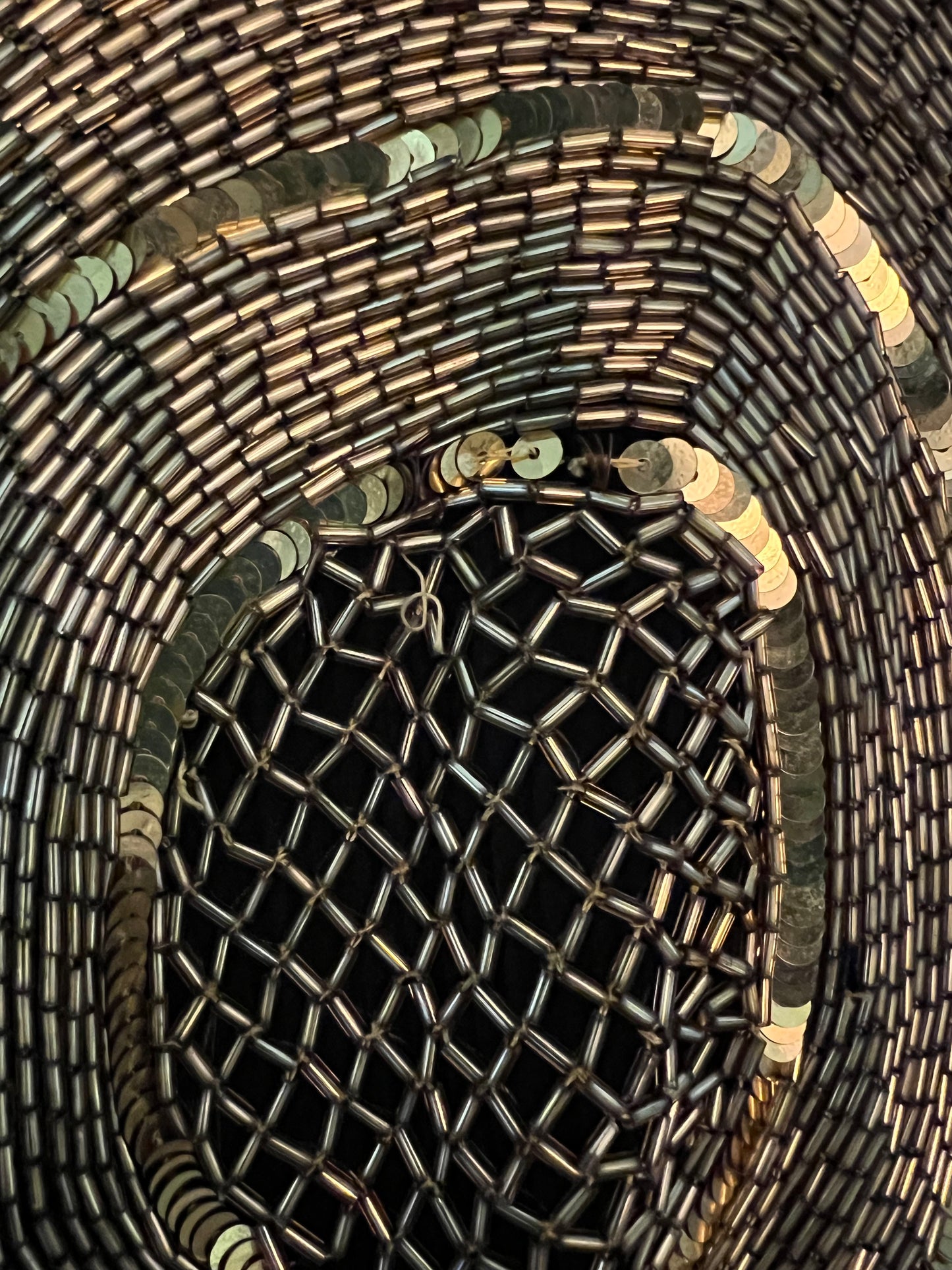 Vintage Sunburst Starburst Silk Lined Sequin Top One Size