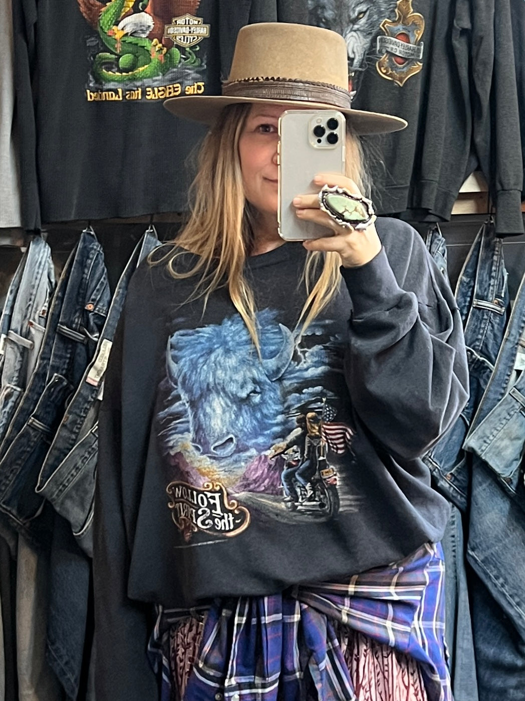 Vintage 1992 Harley Davidson Daytona Bike Week 1994 Sweatshirt Worn To Perfection XL