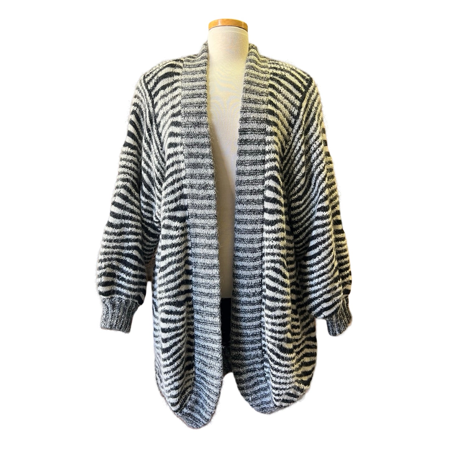 Vintage 80’s Zebra Stripe Sweater Coat Eugenia by Angenie L