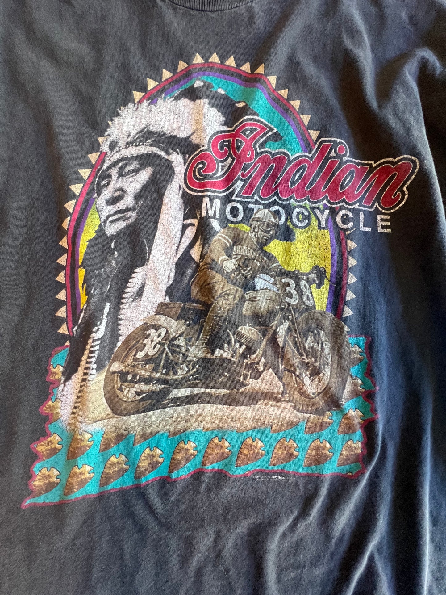 Vintage 1993 Single Stitch Oversized Indian Motocycle Tee XXXL