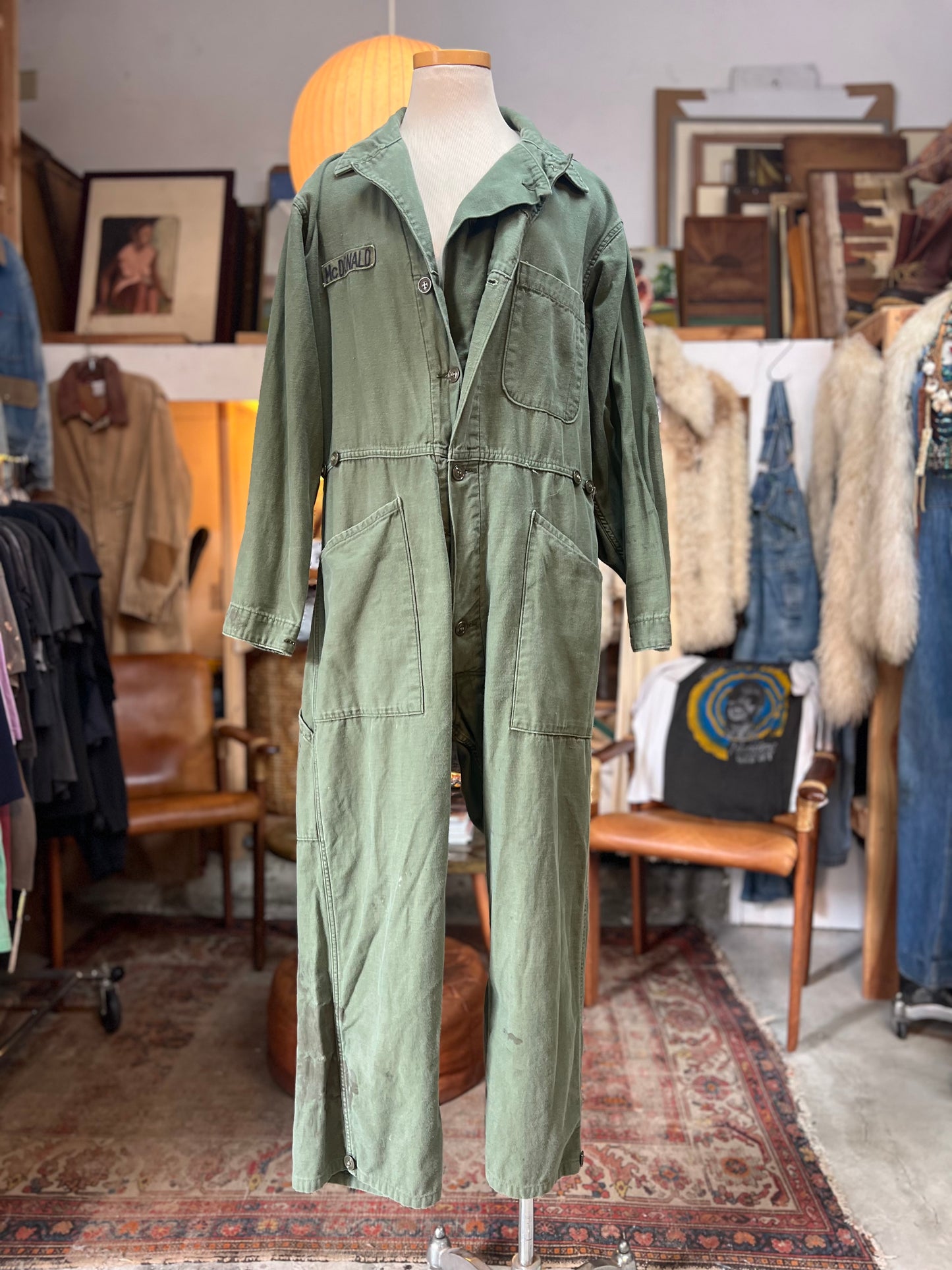 Vintage Distressed Army Jumpsuit McDonald L