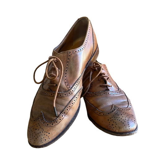 Vintage 80’s Ralph Lauren Leather Lace Up Oxfords Beautiful Patina Made In Italy Women’s 8