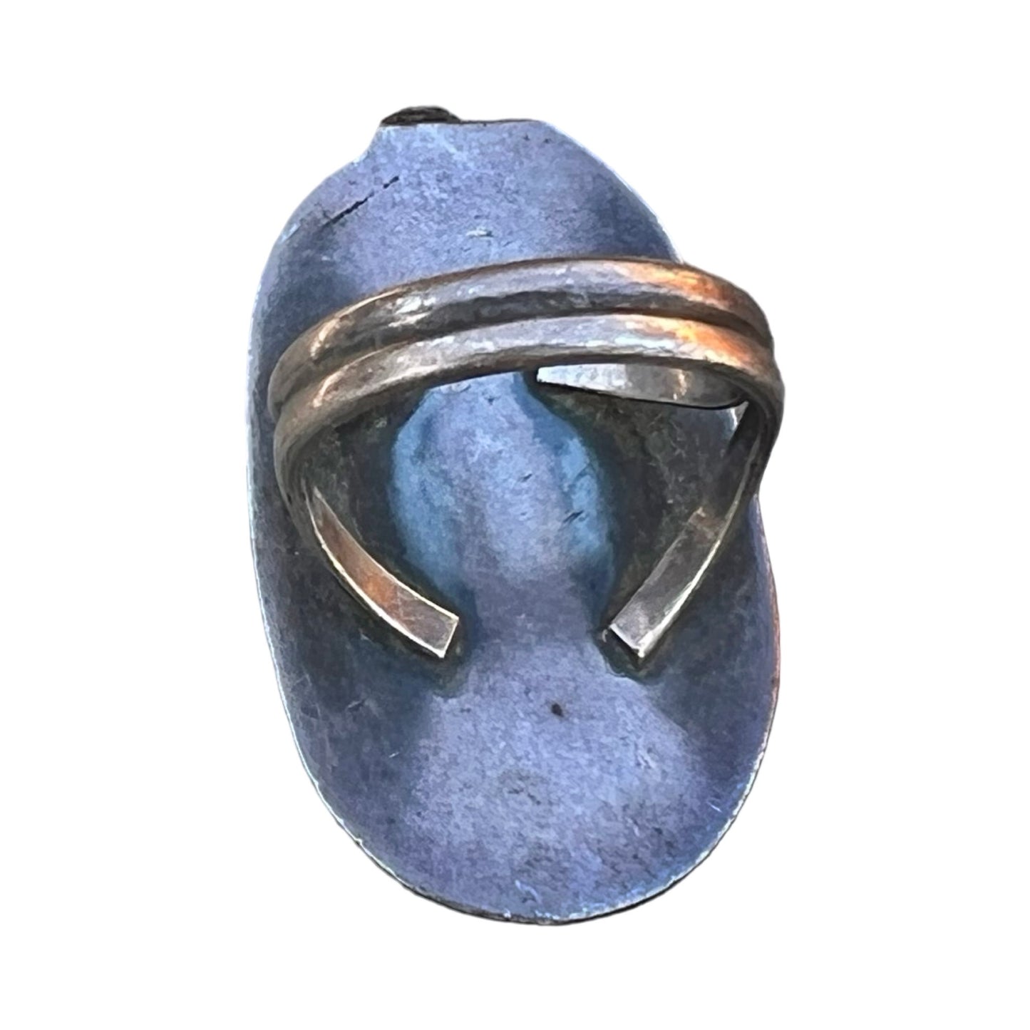 Vintage Old Pawn Green Turquoise Sterling Silver Ring 8