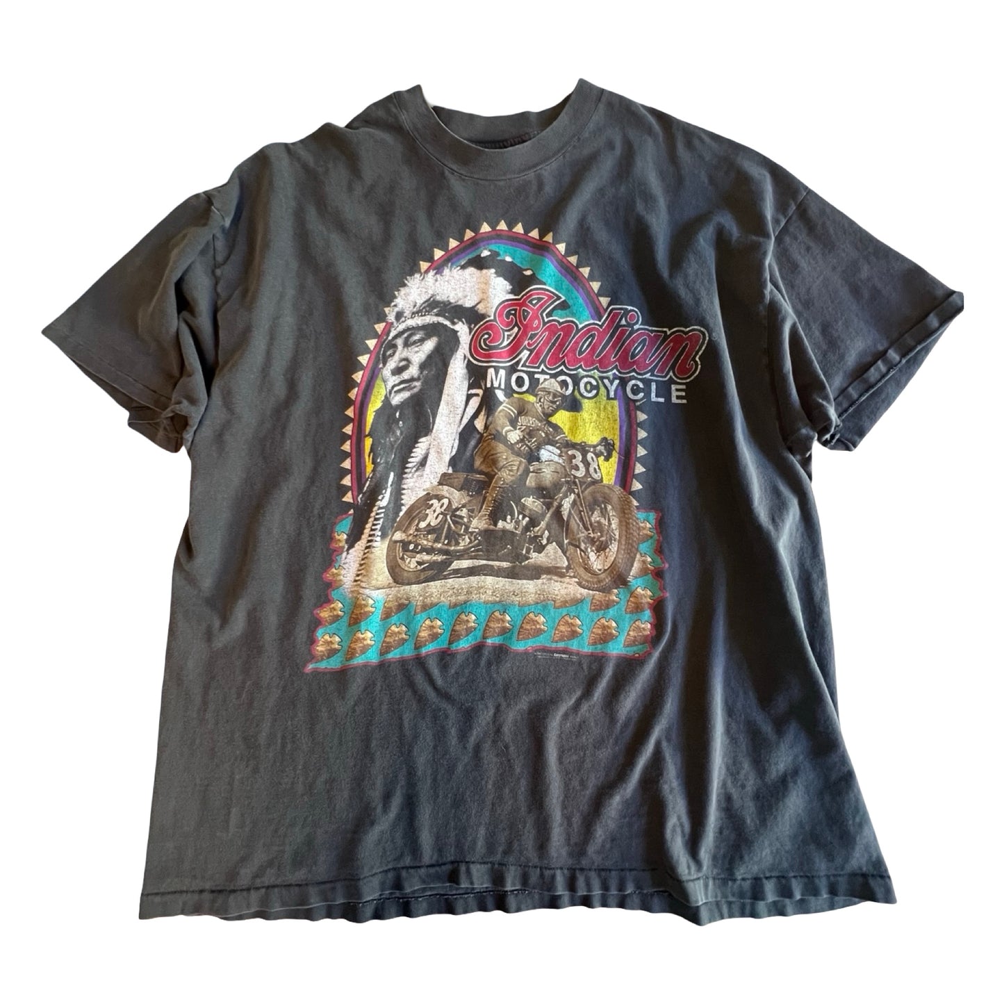 Vintage 1993 Single Stitch Oversized Indian Motocycle Tee XXXL