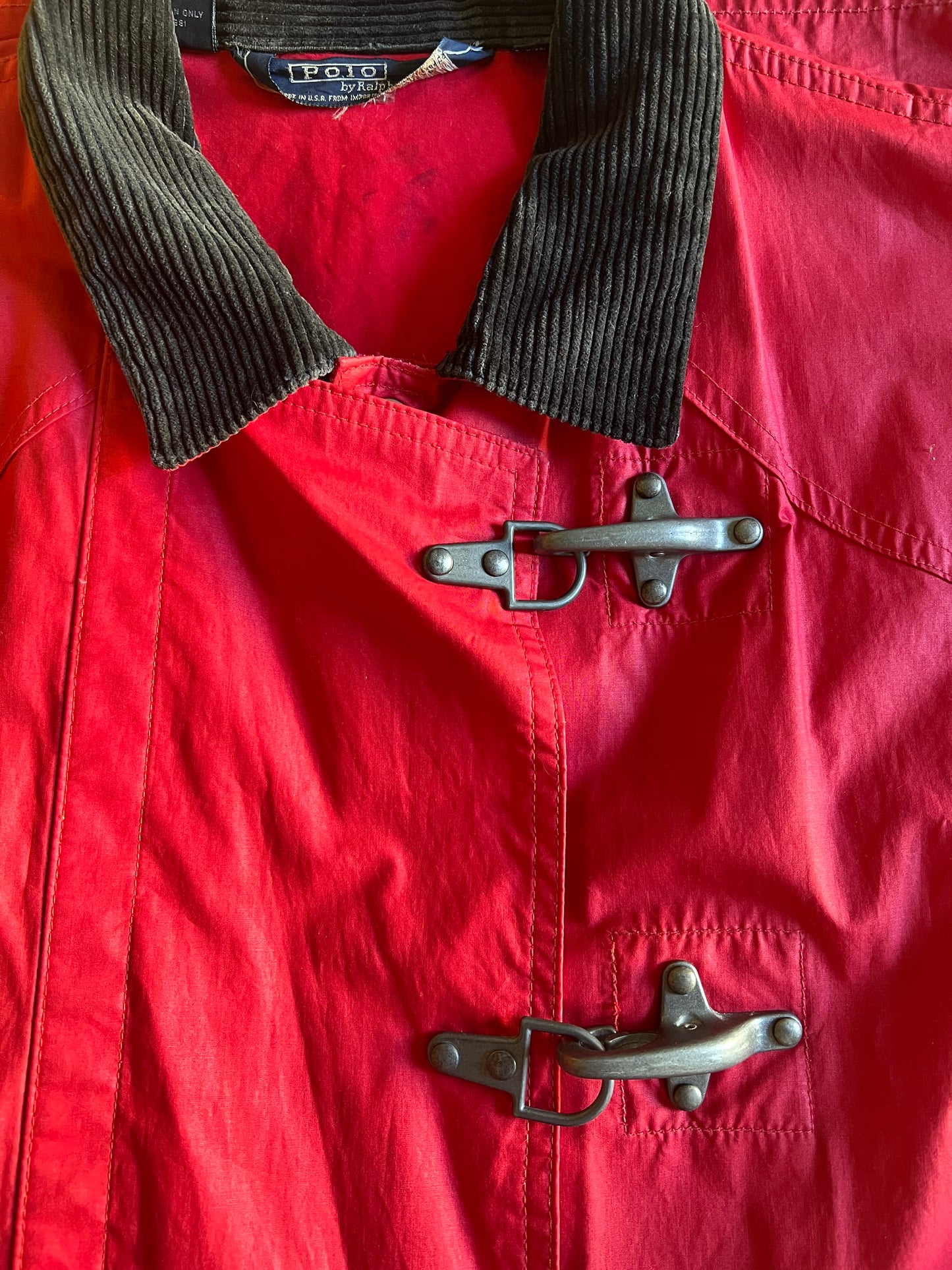 Vintage 80’s Polo Ralph Lauren Fireman Jacket Metal Lobster Clasp Rare XL