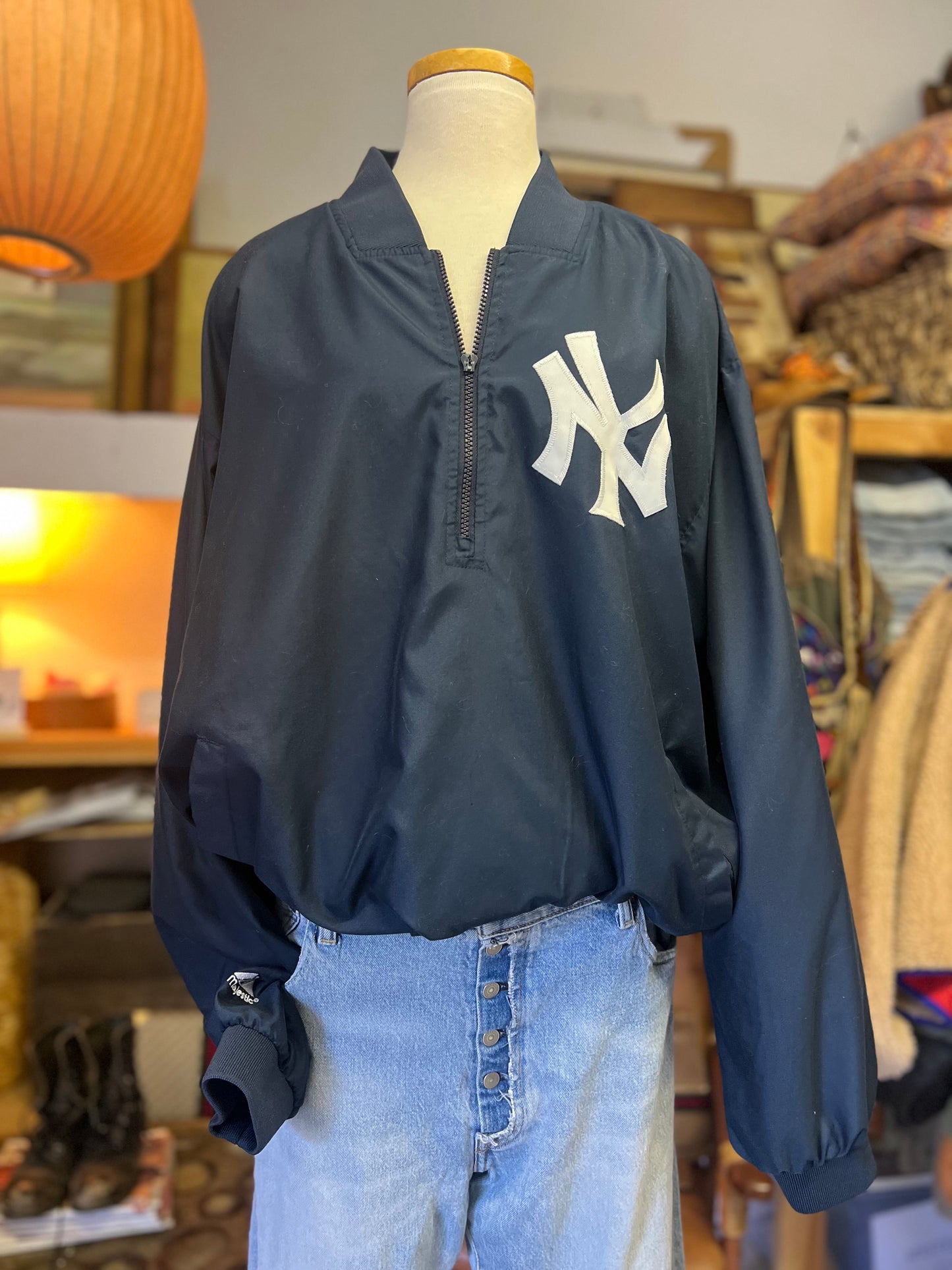 Vintage 90’s Majestic New York Yankees Pullover Windbreaker XXL