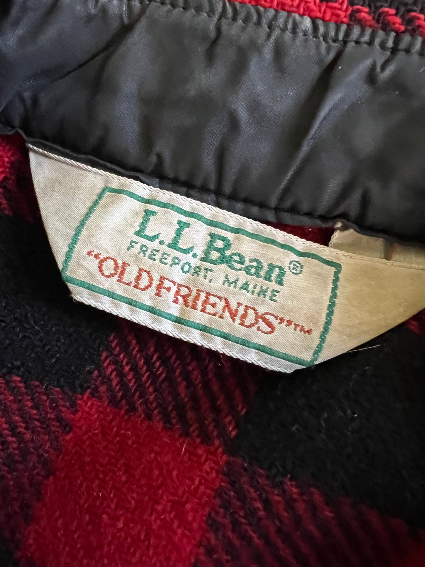 Vintage 80’s LL Bean Old Friends Wool Buffalo Plaid Shirt Jacket XL/Tall