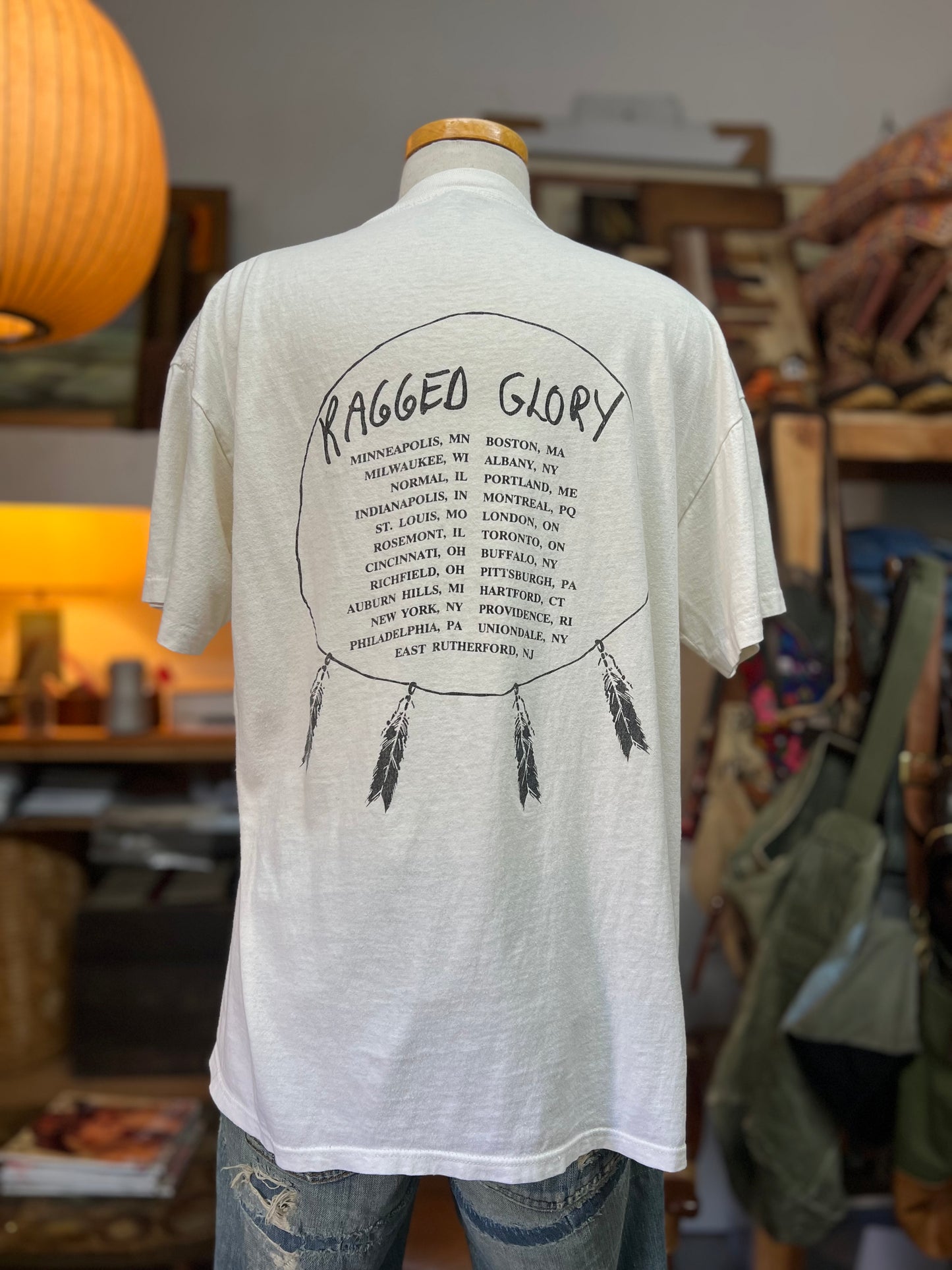 Vintage 1991 Neil Young Crazy Horse Ragged Glory Band Tee L/XL