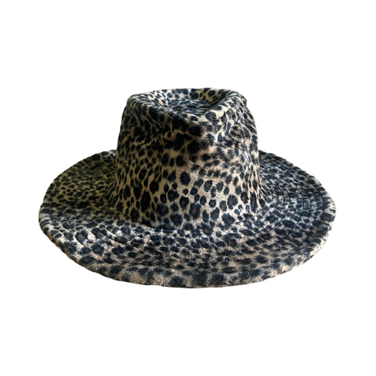 Vintage 90’s Y2K Velvet Leopard Print Hat