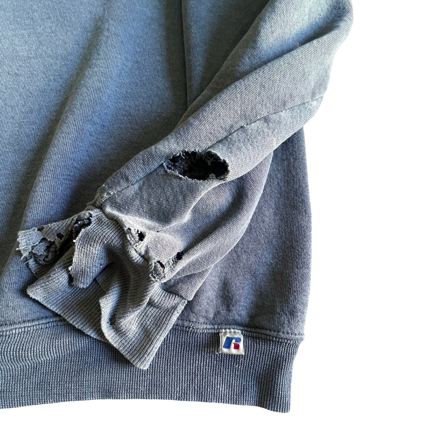 Vintage 80’s Heavily Distressed Russell Sweatshirt w/ MV Logo XL