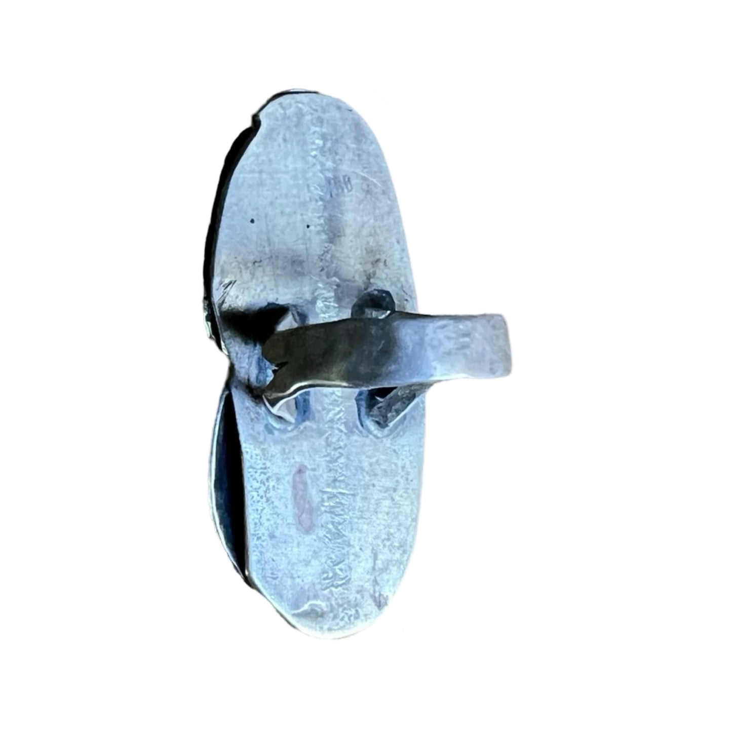 Vintage Navajo Green Turquoise Sterling Silver Ring Hallmark AZ7BB Size 8