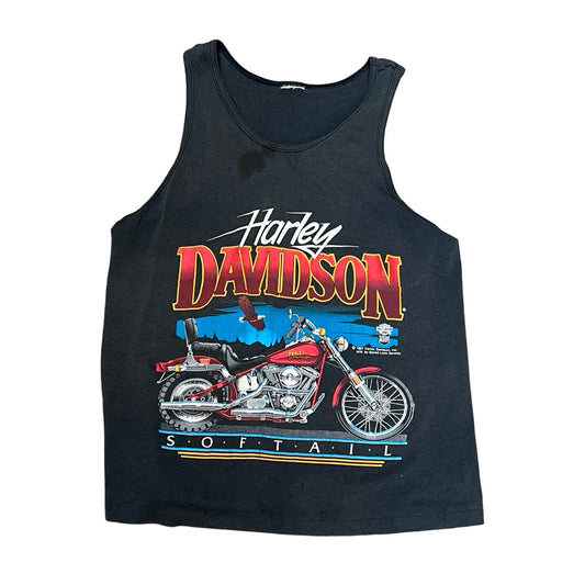 Vintage Distressed 80’s Single Stitch Harley Davidson Softail Tank