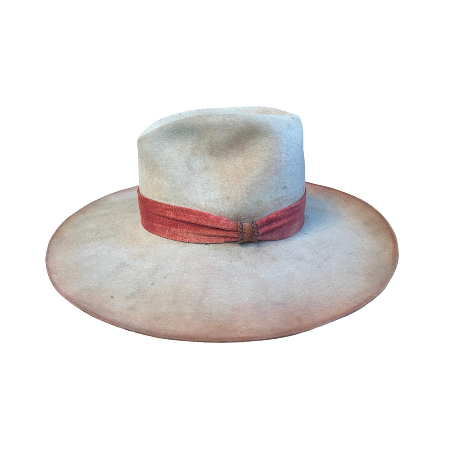Vintage Bespoke Stetson Hat w/ Vintage Fabric Hat Band and Dyed Tipped Brim