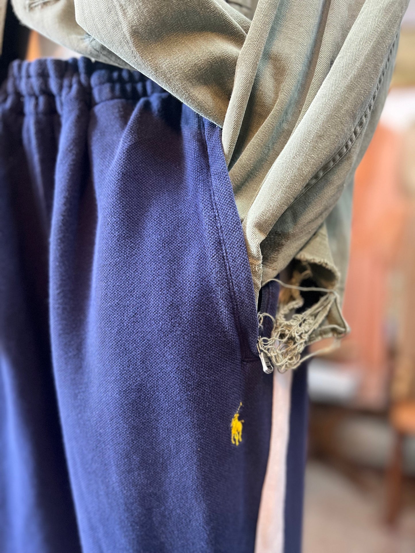 Vintage 90’s Polo Ralph Lauren Pique Knit Side Zip Track Pants XL