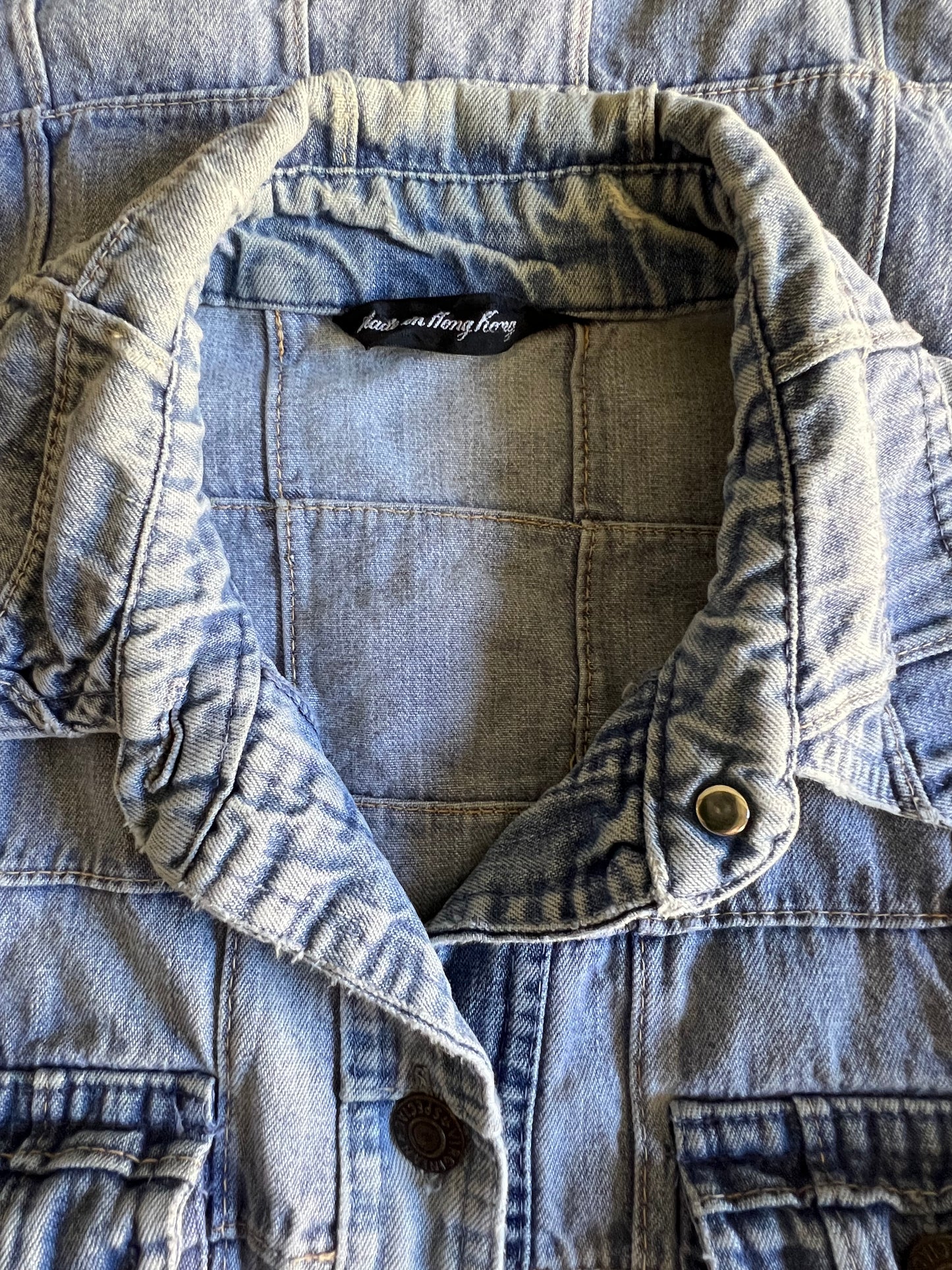 Vintage Rare 70’s Patchwork Denim Button Down Shirt Virginian Special