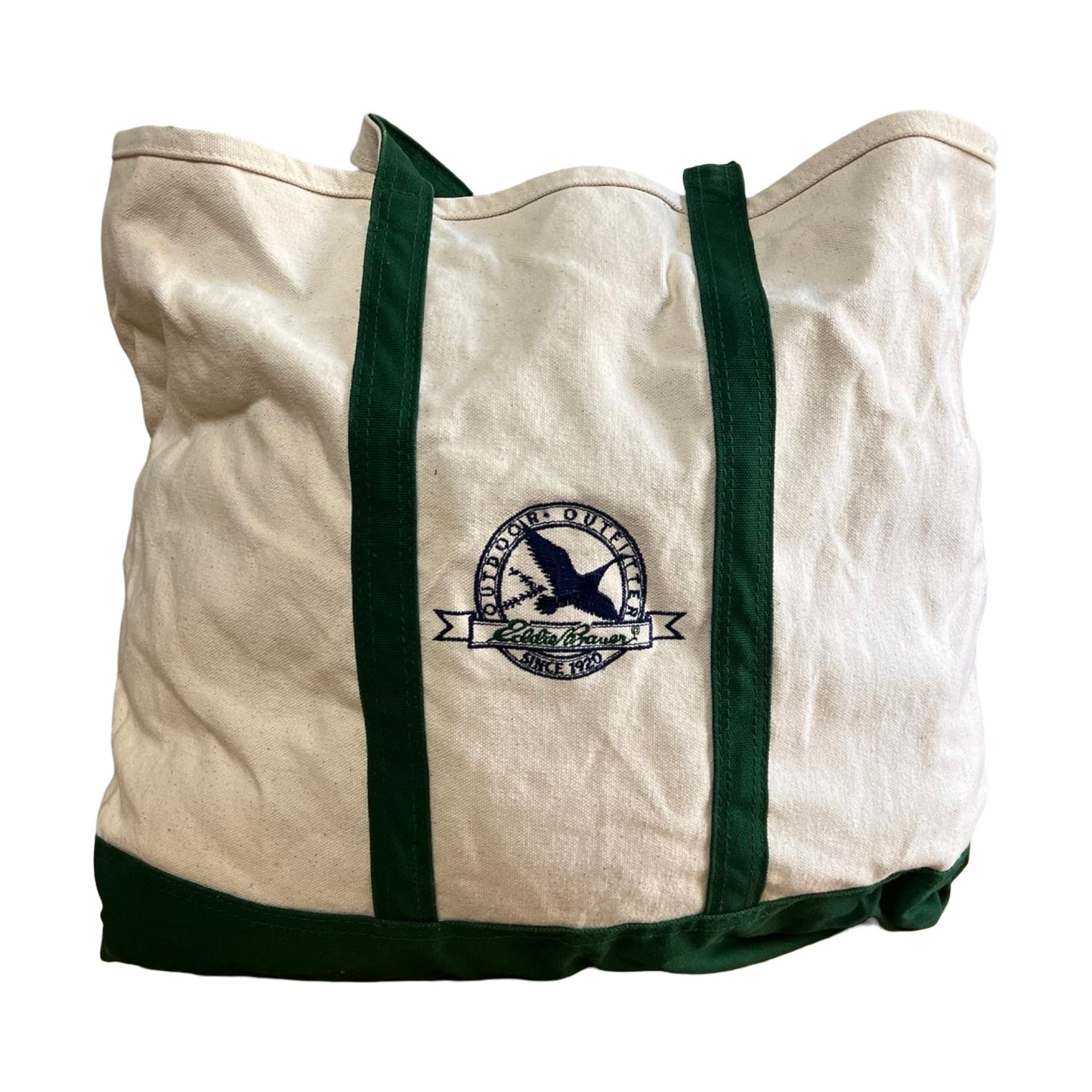 Vintage 80’s/90’s Classic Eddie Bauer Logo Canvas Tote XL
