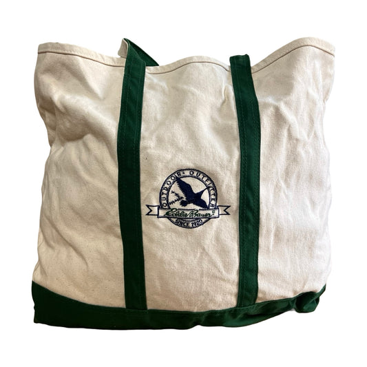 Vintage 80’s/90’s Classic Eddie Bauer Logo Canvas Tote XL