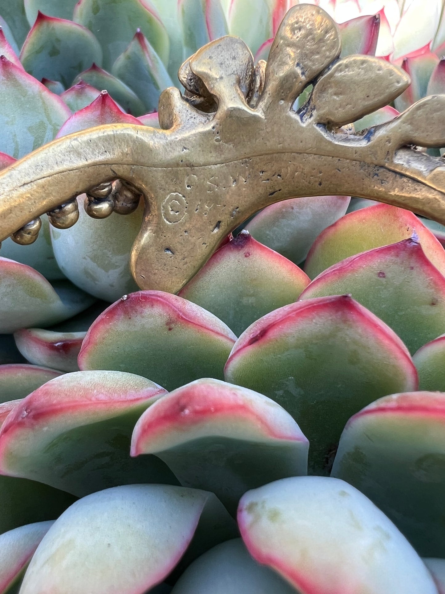 Vintage 1977 Signed Stephen Burr Modernist Brass Cuff