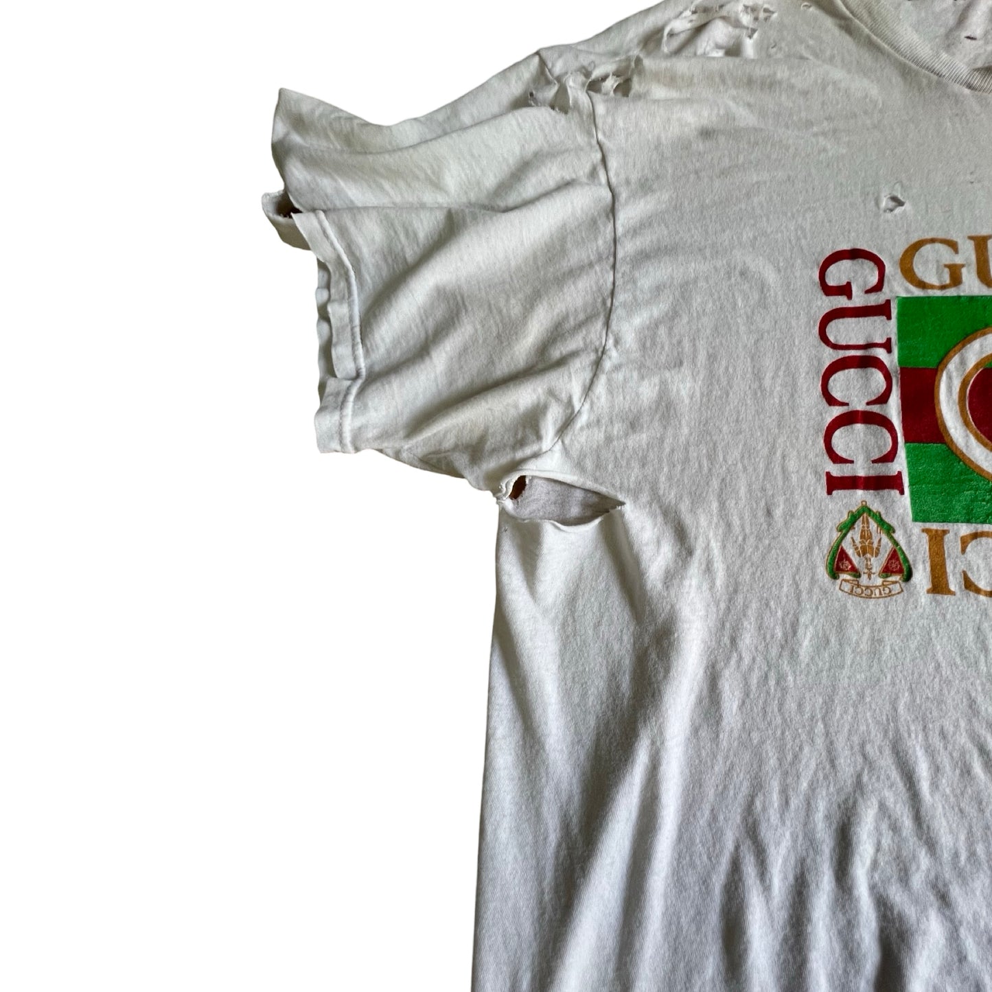 Vintage 80’s Thrashed Bootleg Gucci Tee XL