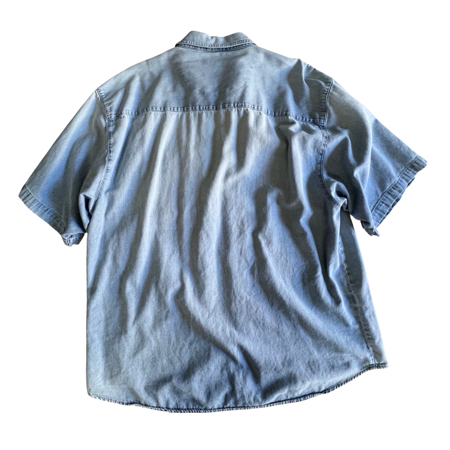 Vintage 80’s Bugle Boy Oversized S/S Faded Soft Denim Shirt XXL