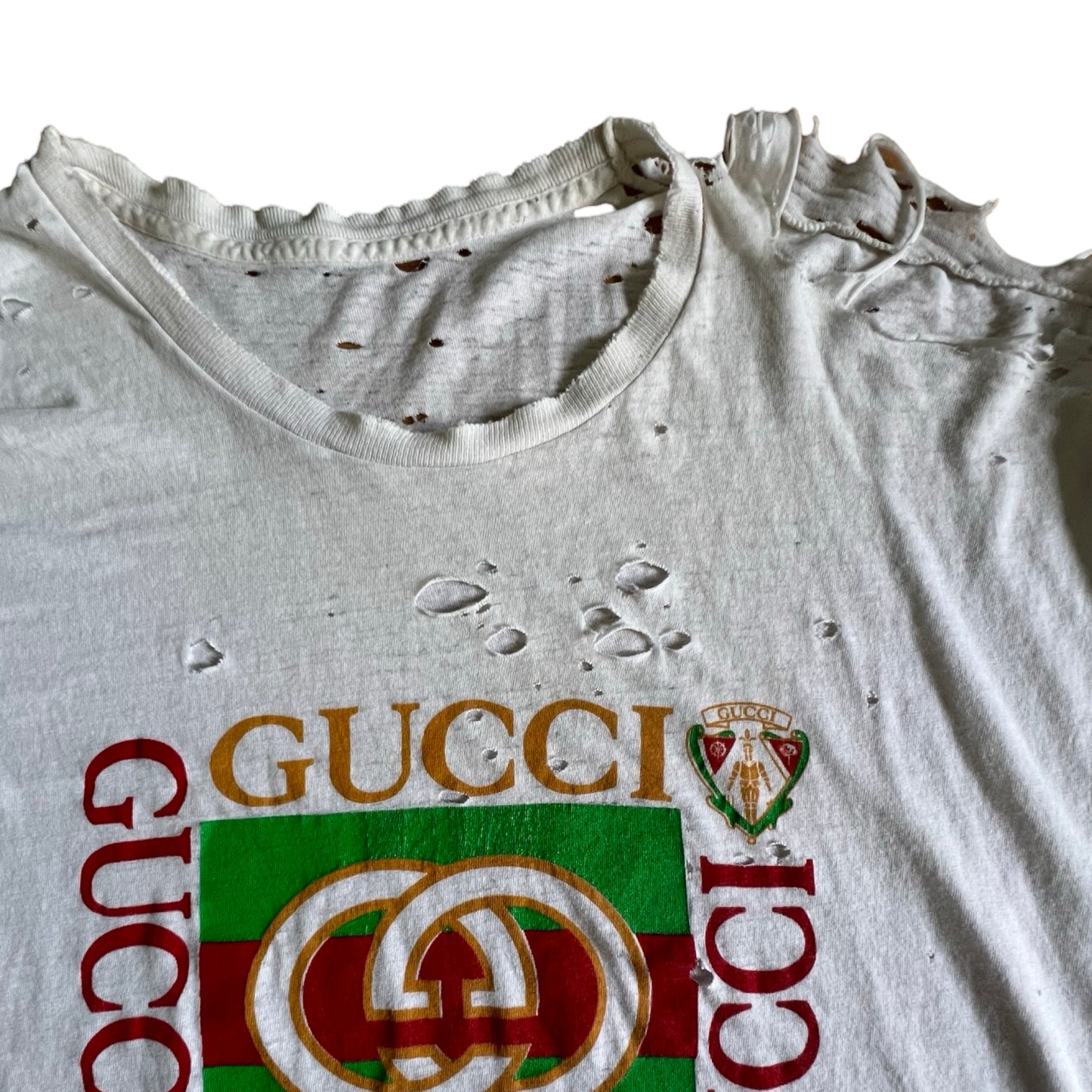 Vintage 80’s Thrashed Bootleg Gucci Tee XL