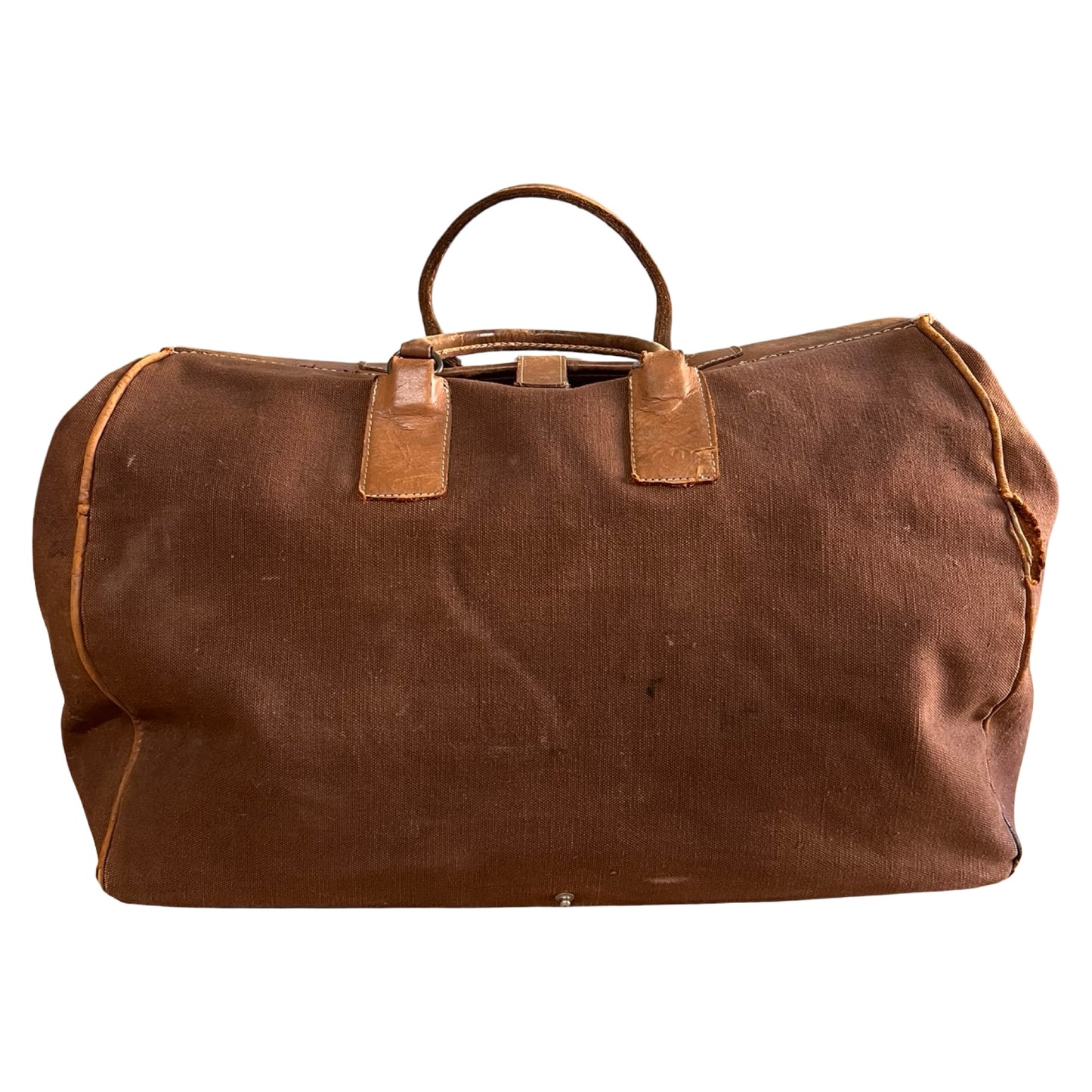 Vintage 1950’s Canvas & Leather Weekender Satchel
