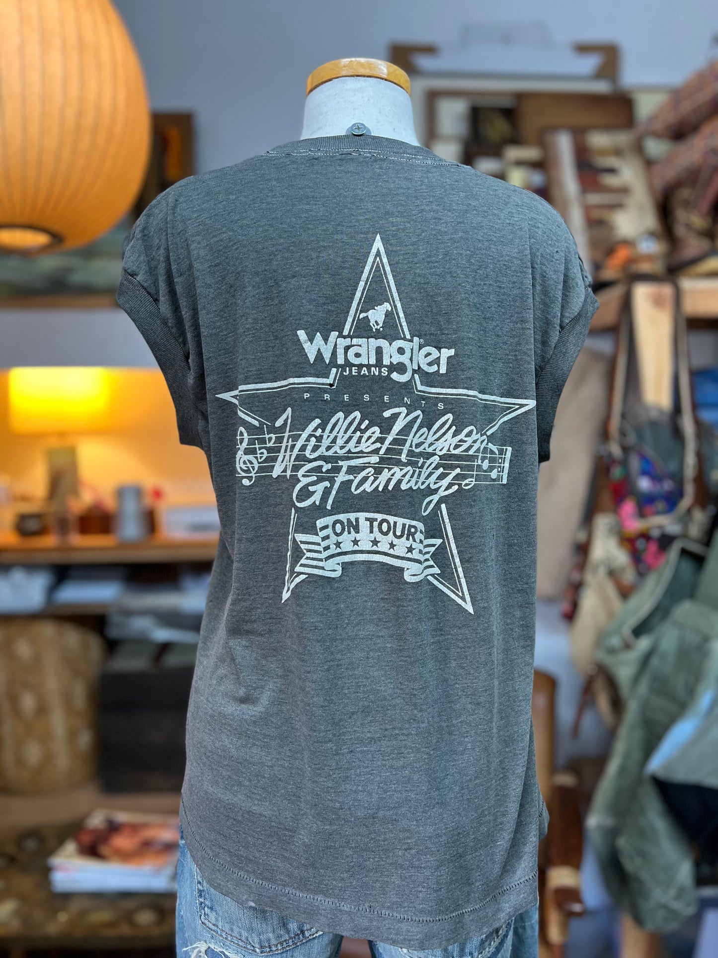 Vintage Willie Nelson & Family On The Road Again Single Stitch Muscle Tee