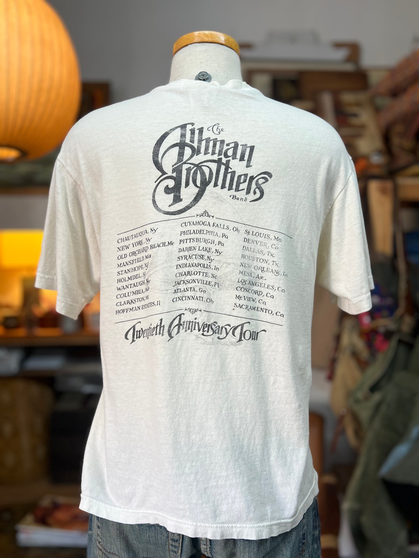 Vintage The Allman Brothers Band Twentieth Anniversary Tour Tee Worn To Perfection L