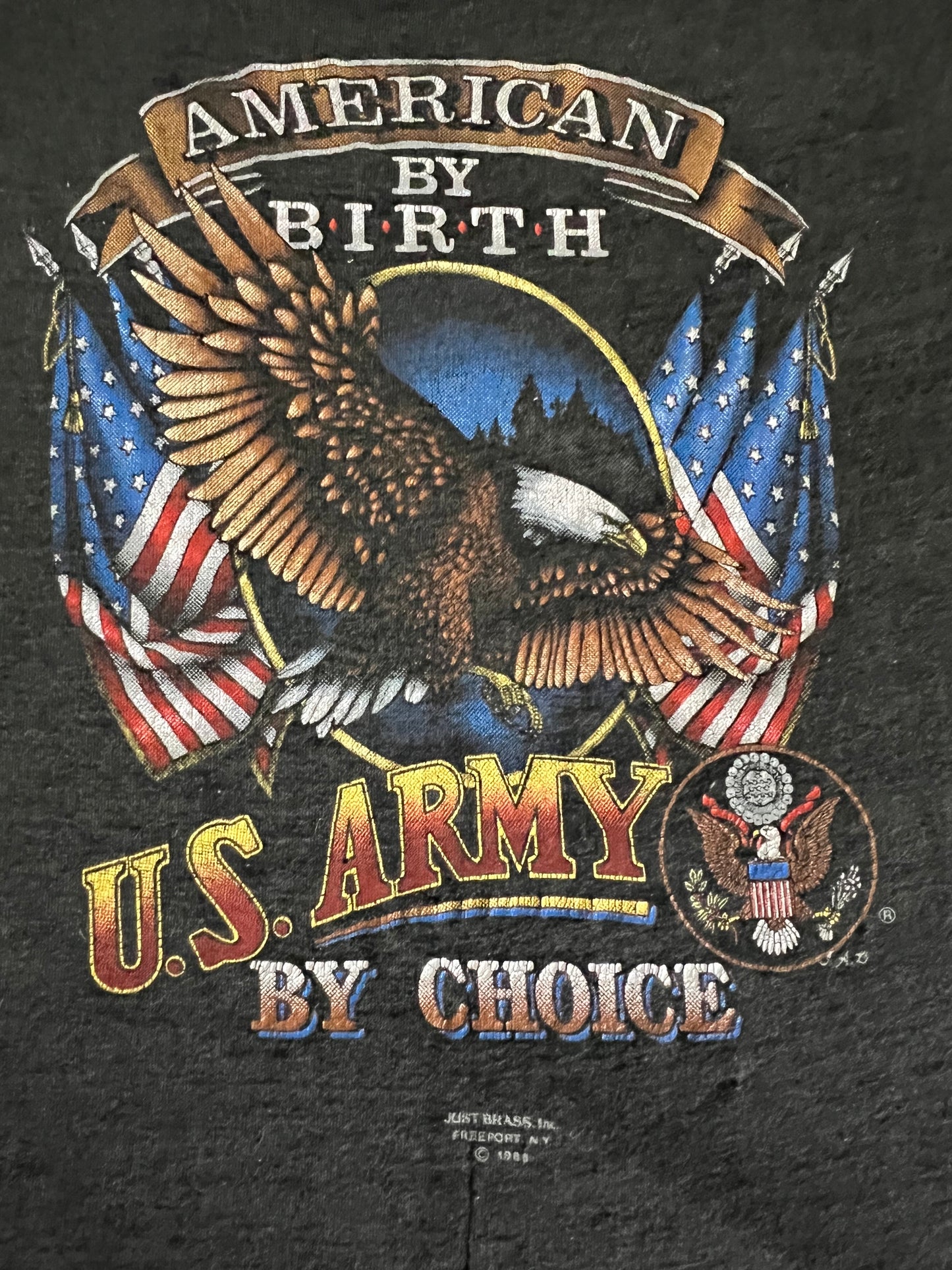Vintage 1988 “American By Birth US Army By Choice” Cut Off Single Stitch Tank T-Shirt L