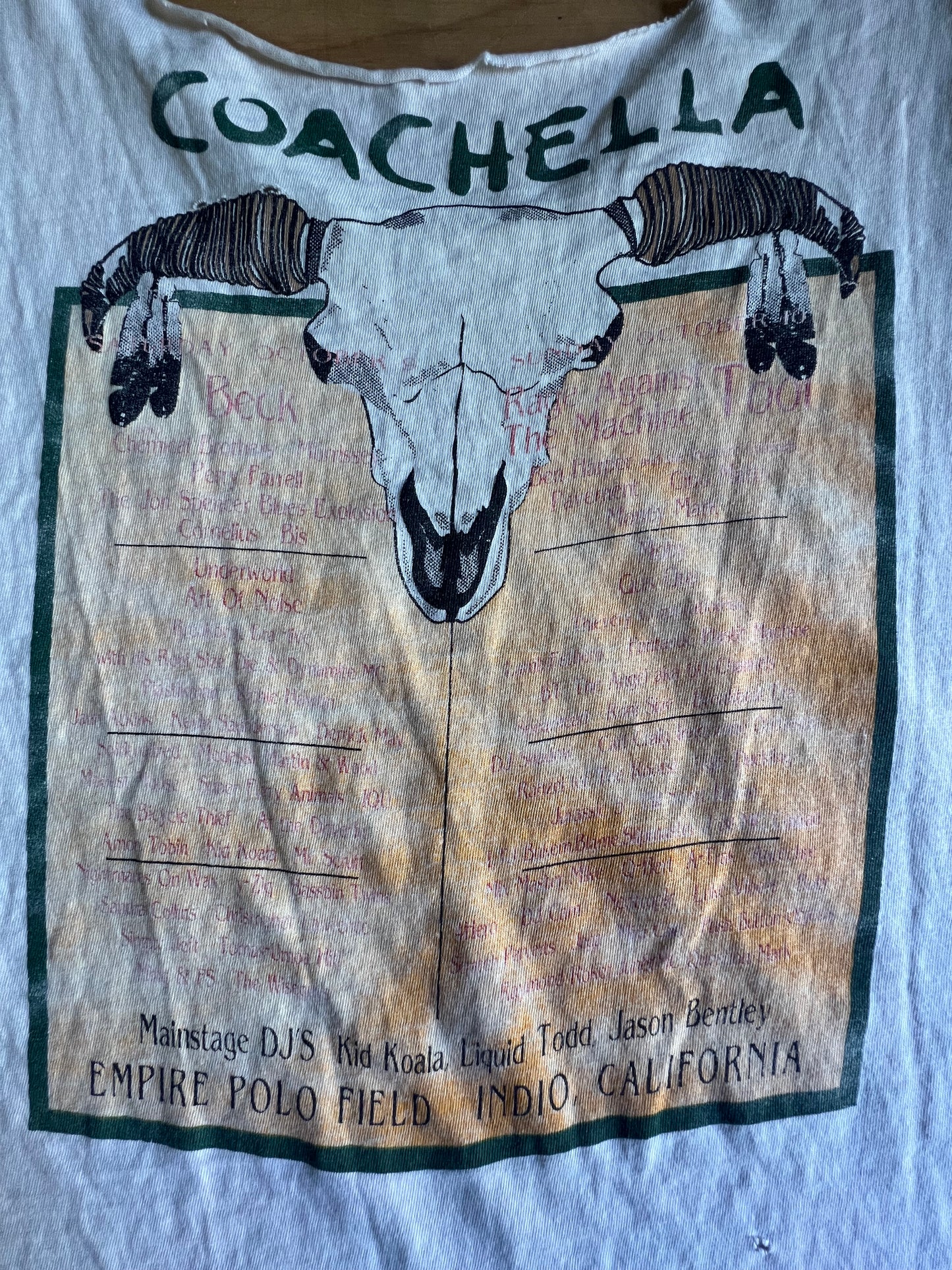 Super Rare Vintage Coachella Music Festival 1999 Cut Off T-Shirt Tank XL
