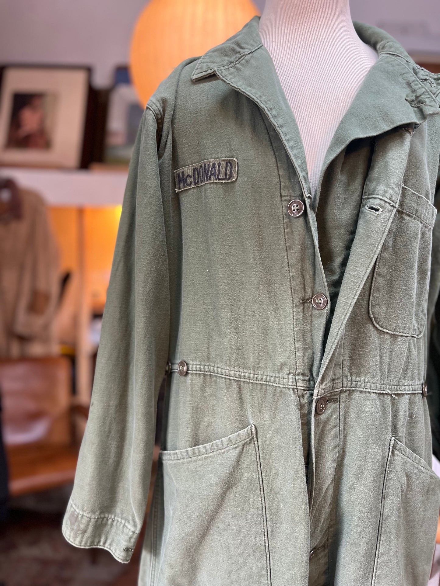 Vintage Distressed Army Jumpsuit McDonald L