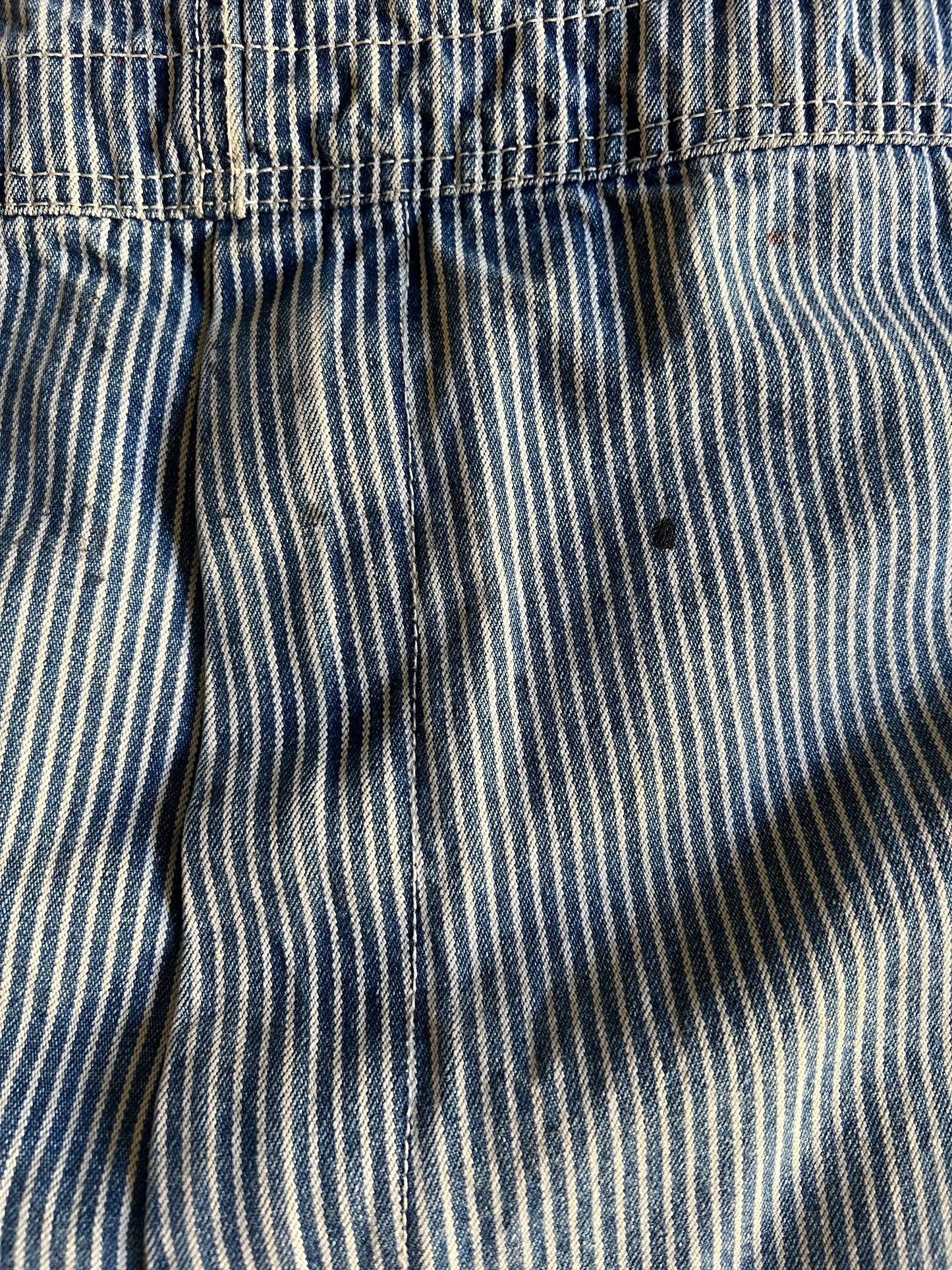 Vintage Distressed Key Imperial Engineer Striped Oversized Overalls XXL