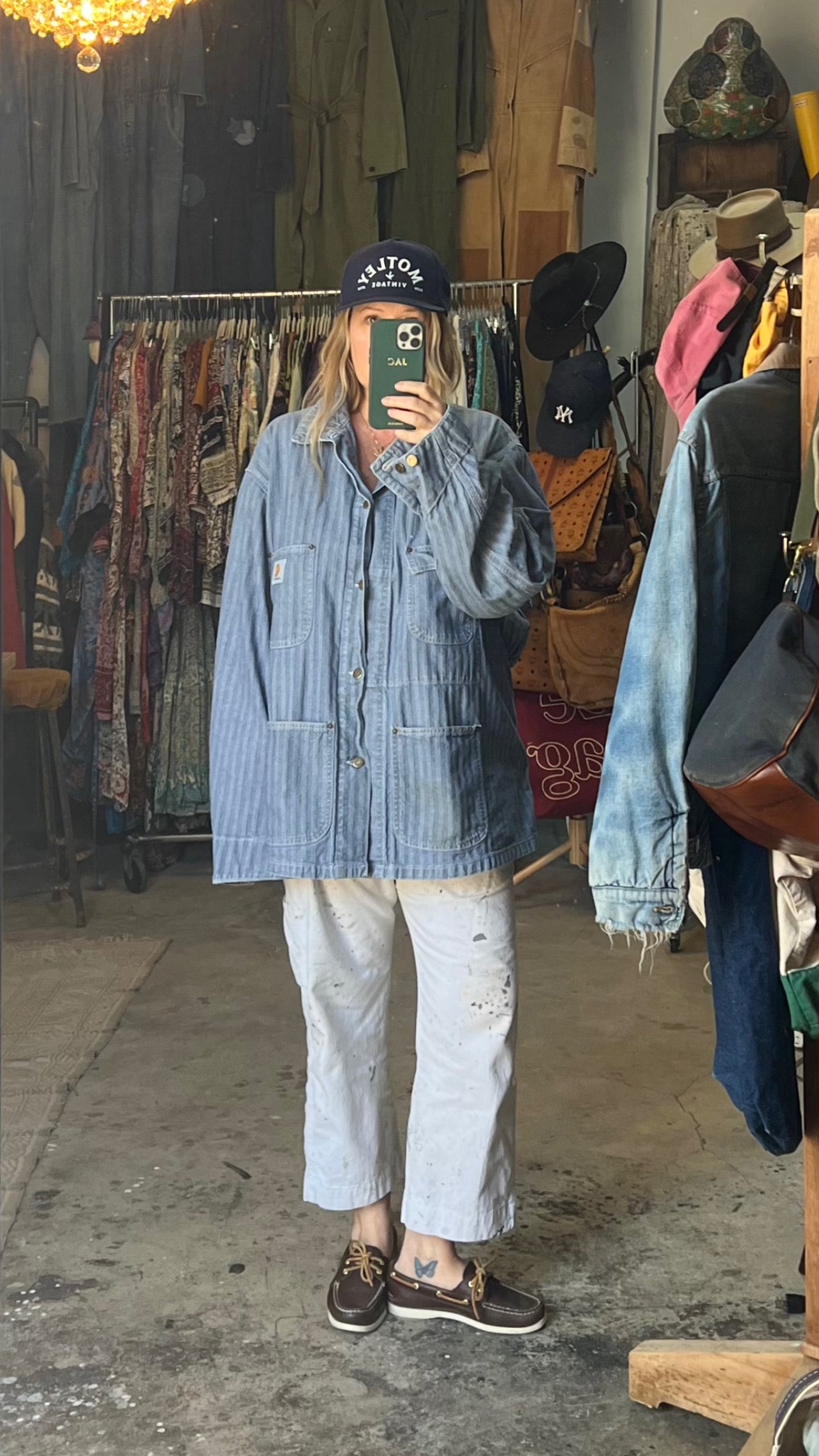 Rare 1994 Carhartt Herringbone Denim Chore Coat XL/XXL