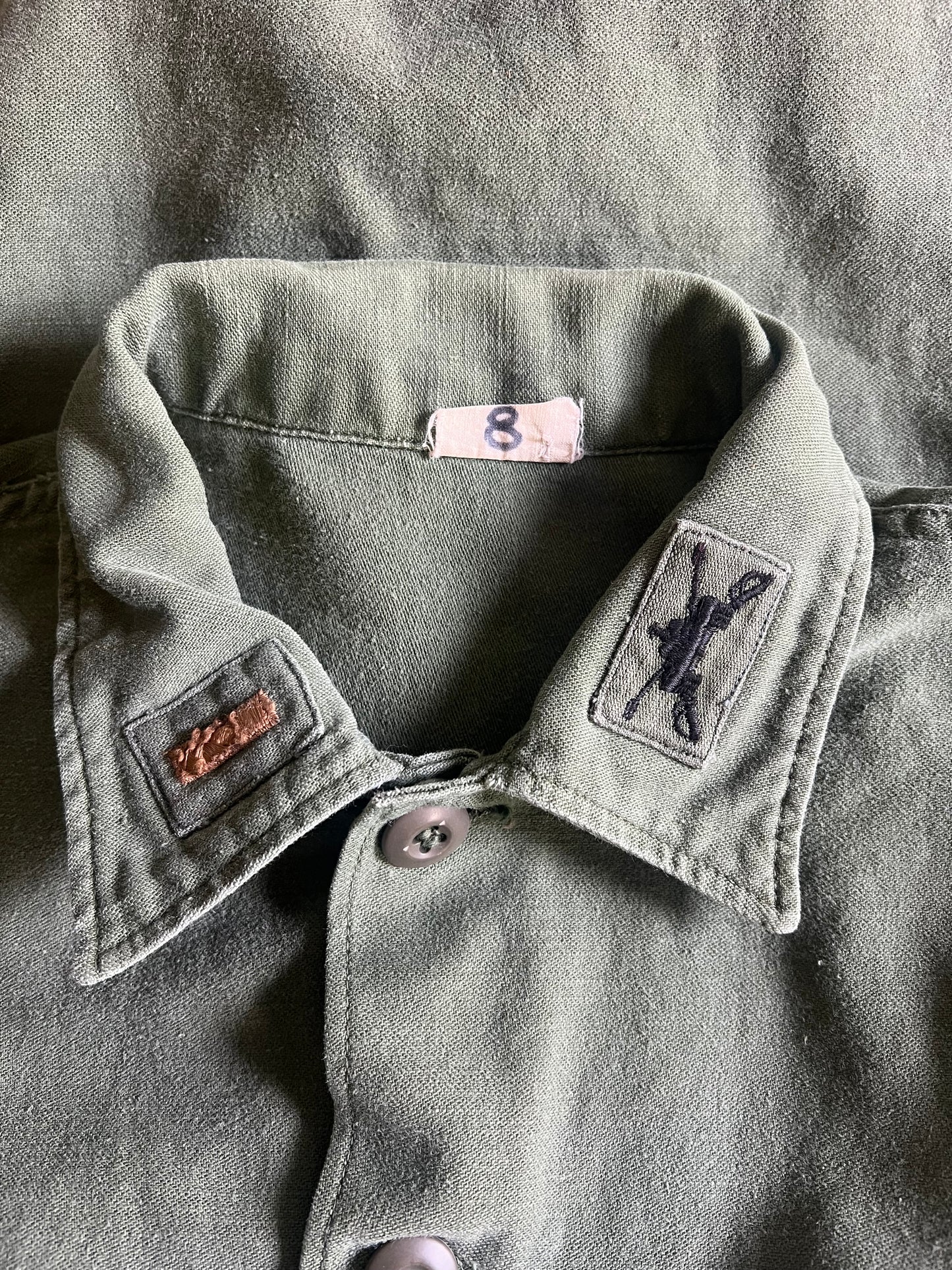 Vintage Army Jacket w/Patches and Original Beauchamping Art Sample “I Love My Family” Tribe Transfer