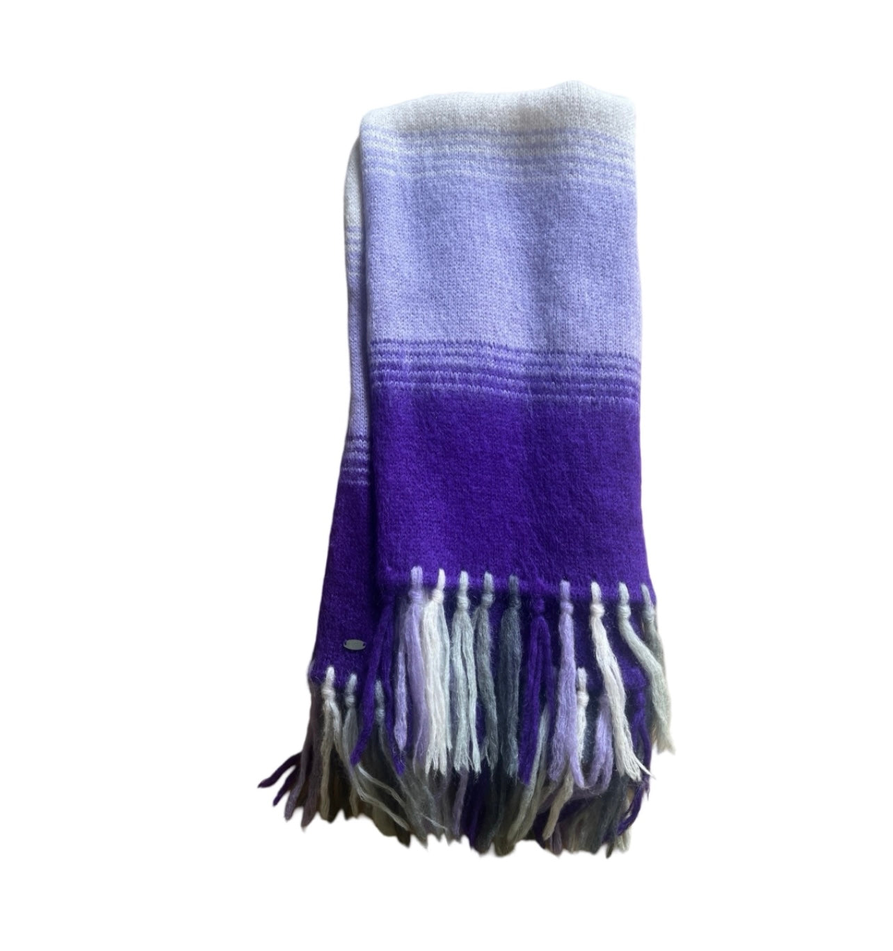 Vintage Rare Emilio Pucci Oversized Mohair Ombré Stripe Fringe Trim Scarf