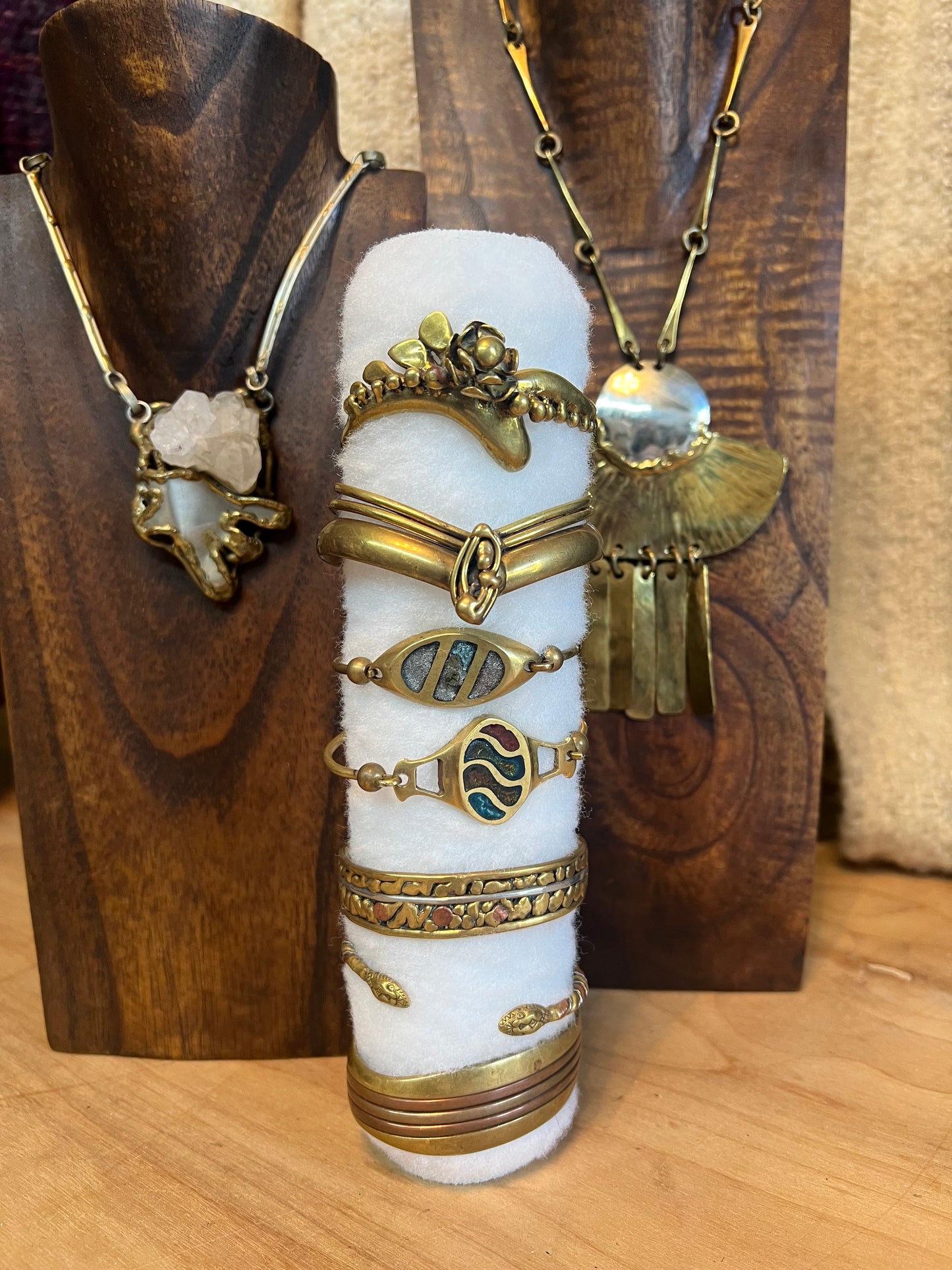 Vintage 1977 Signed Stephen Burr Modernist Brass Cuff